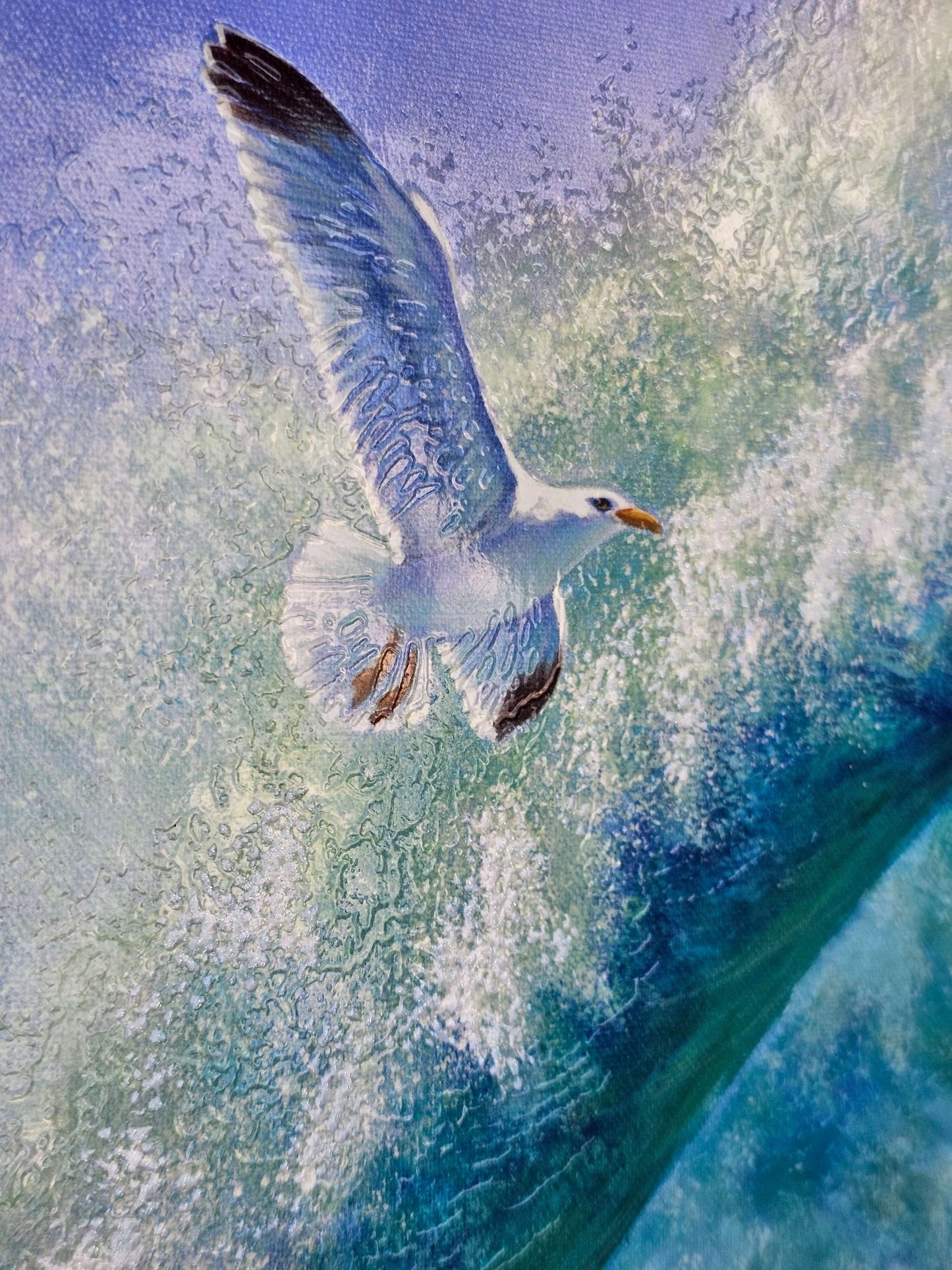 Charles Lynn Bragg "Under the Waves" seagull dolphin wave ocean art