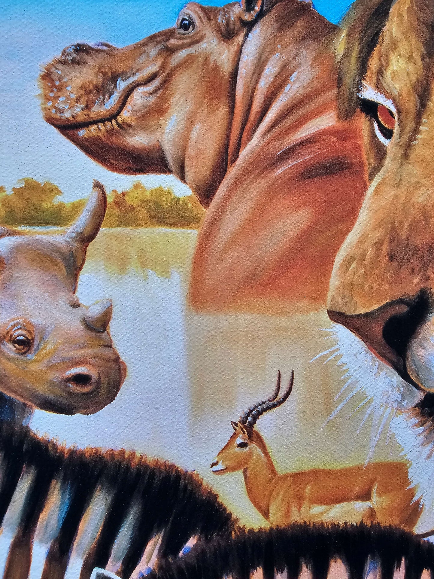 Hippo Chino Gazelle Zebra Lion art