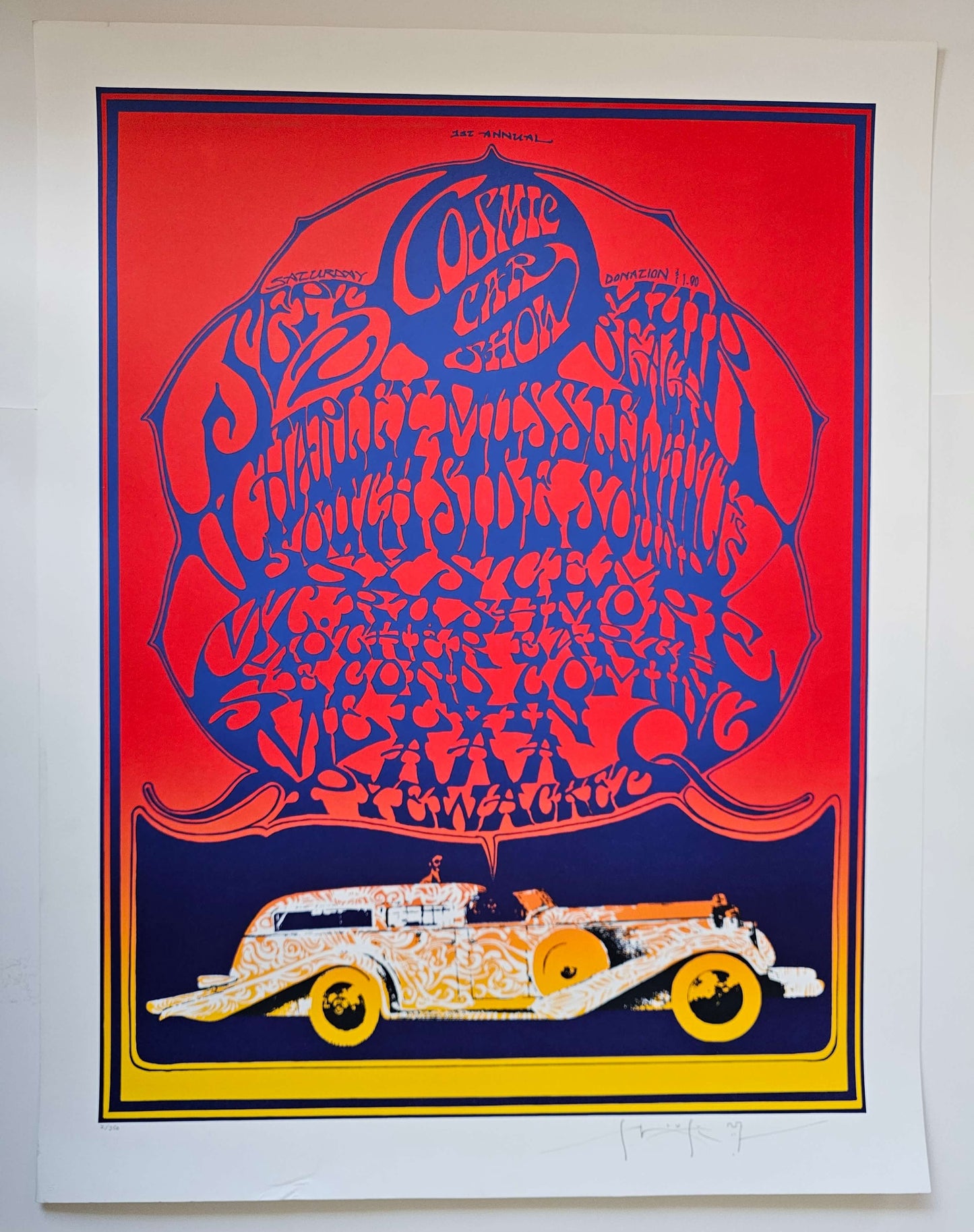 Stanley Mouse 1967 Cosmic Car Show Hand Signed Numbered Lithograph