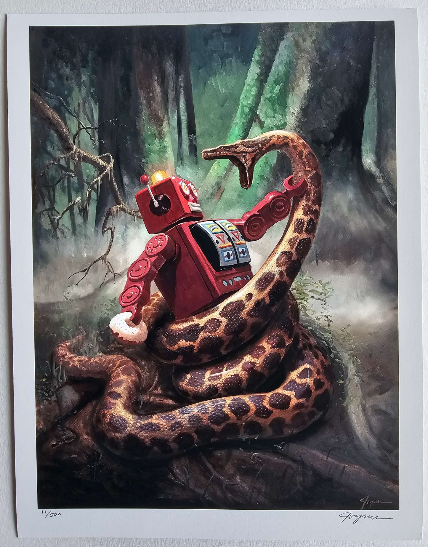 Eric Joyner "All Wrapped Up" Anaconda Robot Donut Art