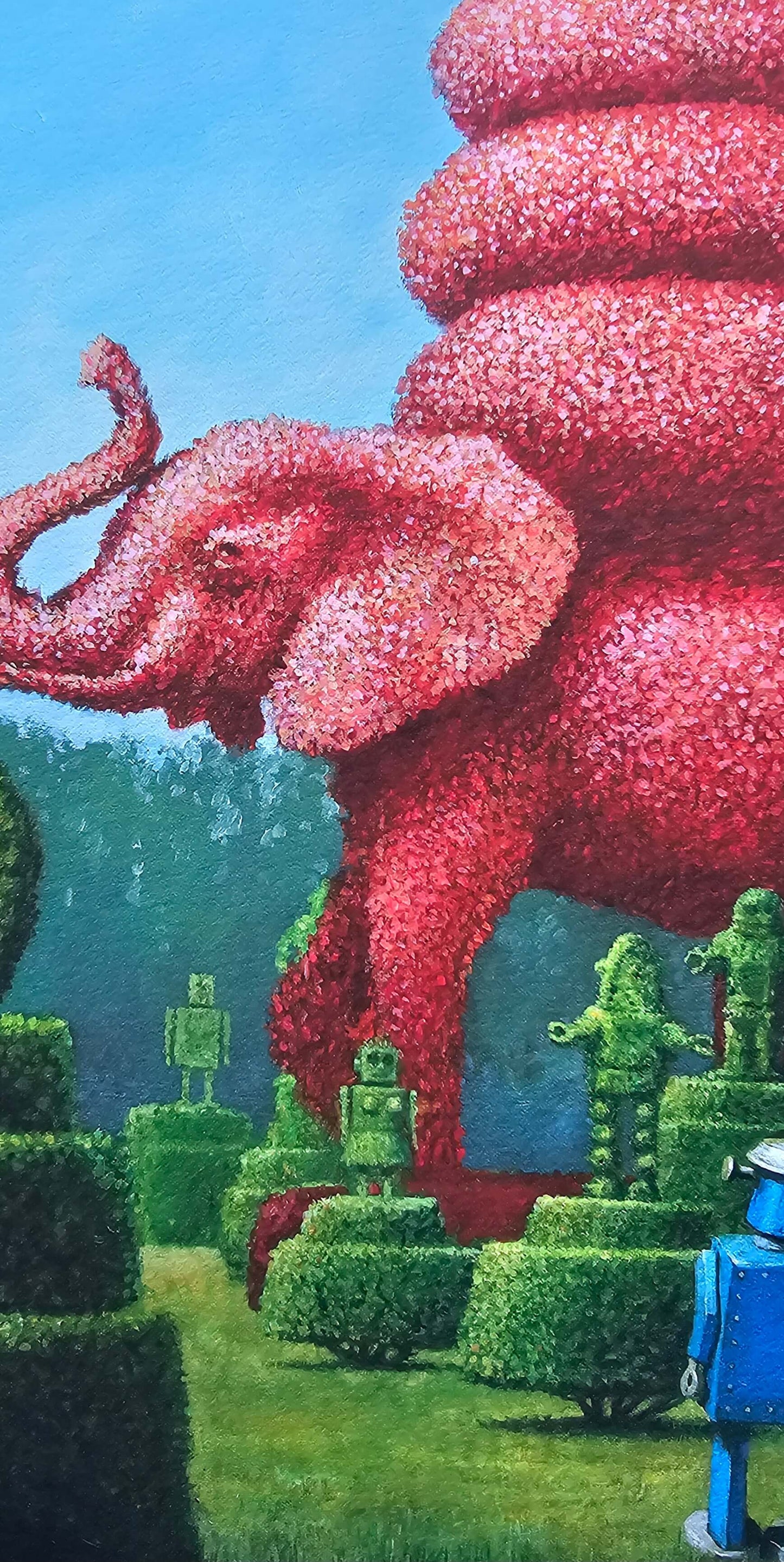 Eric Joyner Elephant Topiary Limited Edition Numbered Hand Signed Art Print