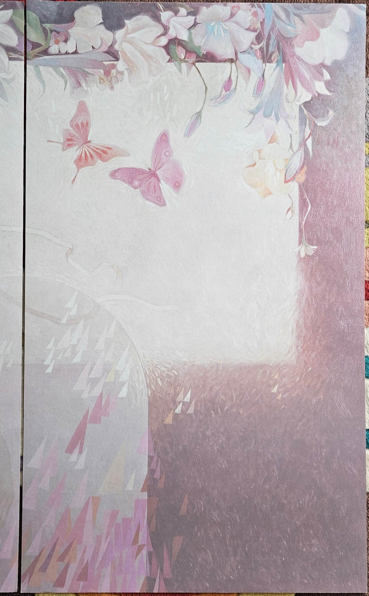 Felix Mas Art Nouveau Woman with butterflies portrait diptych
