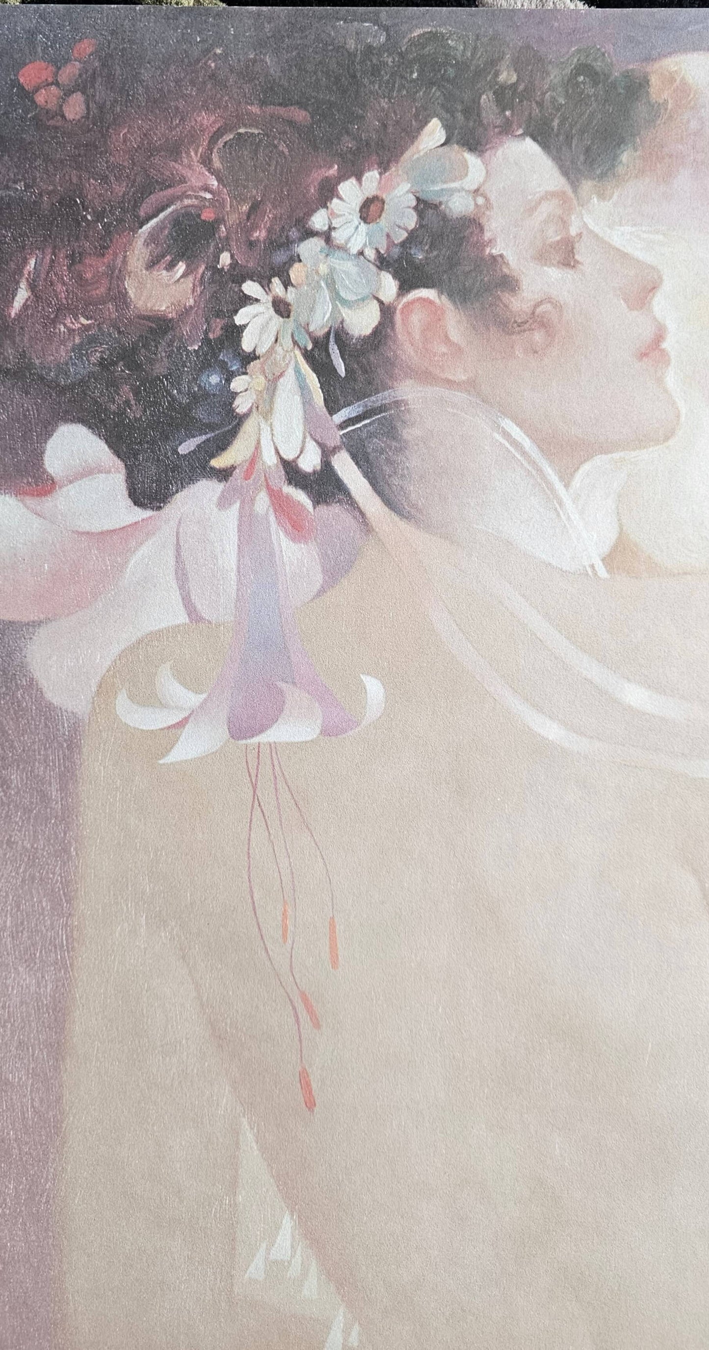 Felix Mas Art Nouveau Woman with butterflies portrait diptych