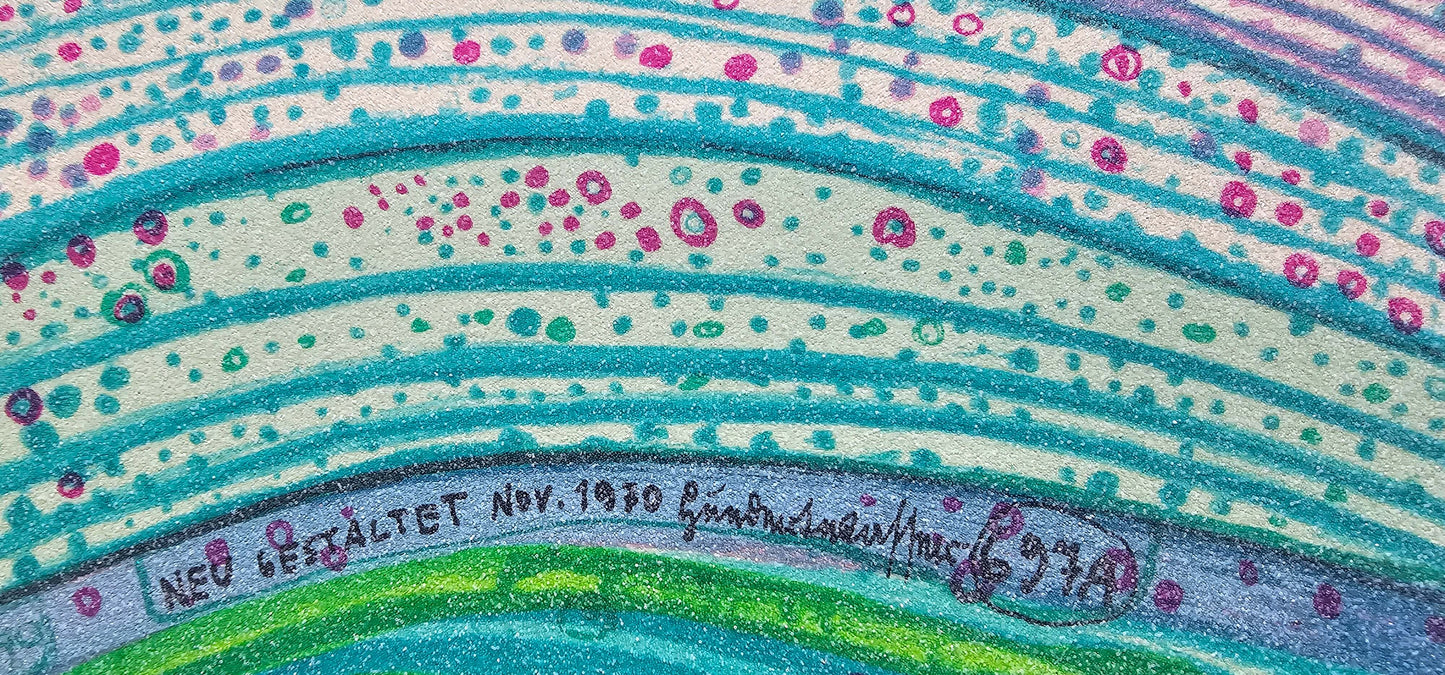 Friedensreich Hundertwasser Regentag auf Liebe Wellen nautical ocean art with vibrant colors