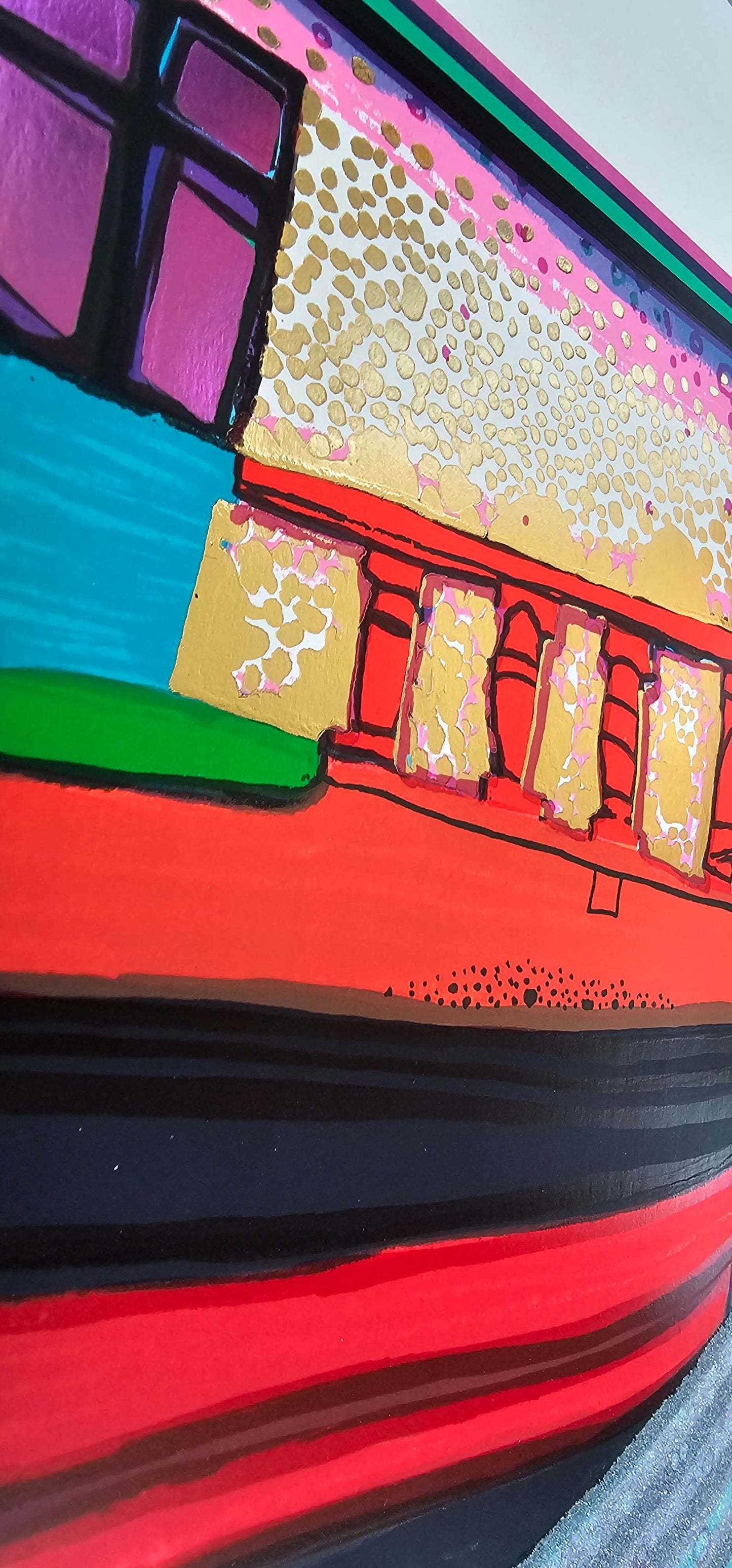 Friedensreich Hundertwasser Regentag auf Liebe Wellen nautical ocean art with vibrant colors