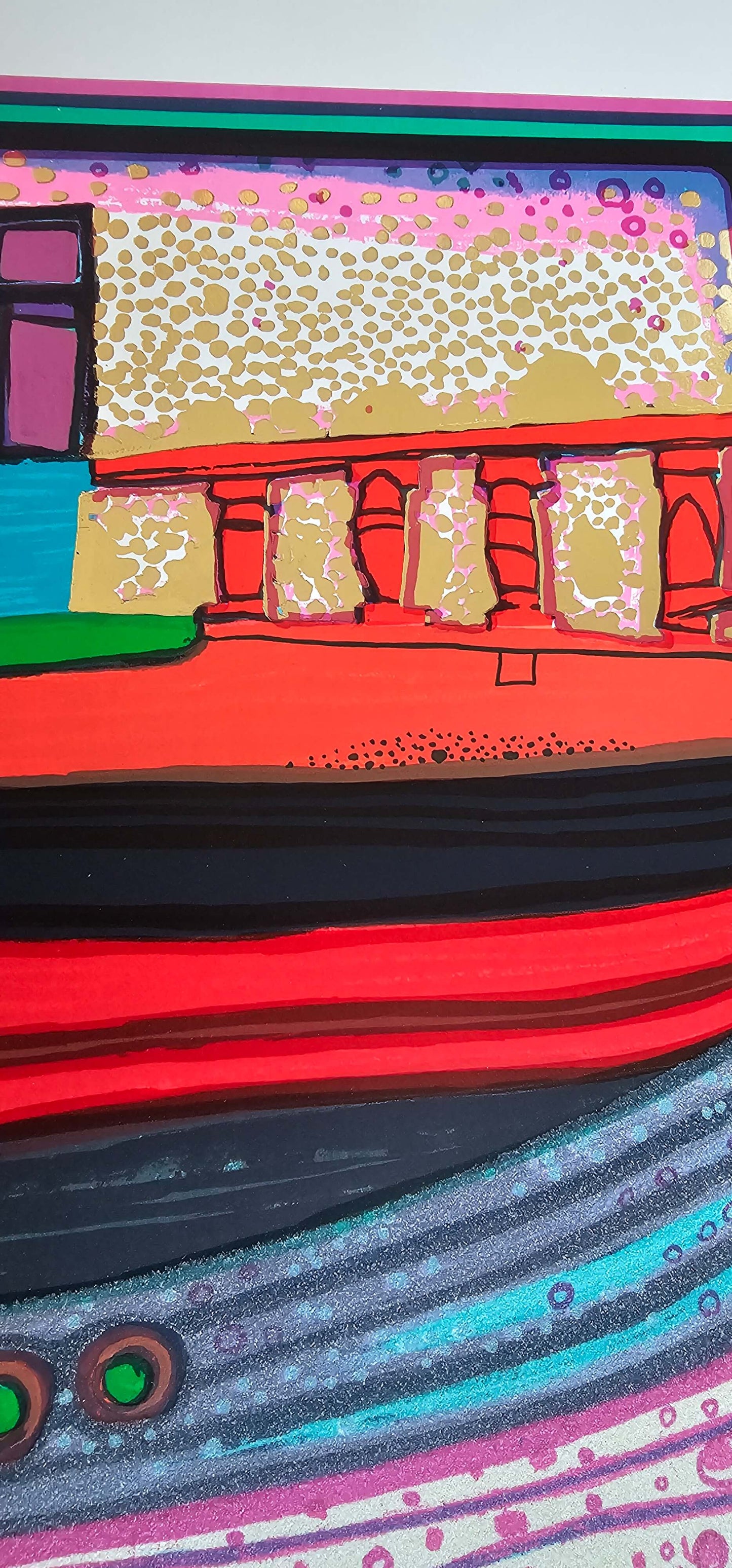 Friedensreich Hundertwasser Regentag auf Liebe Wellen nautical ocean art with vibrant colors