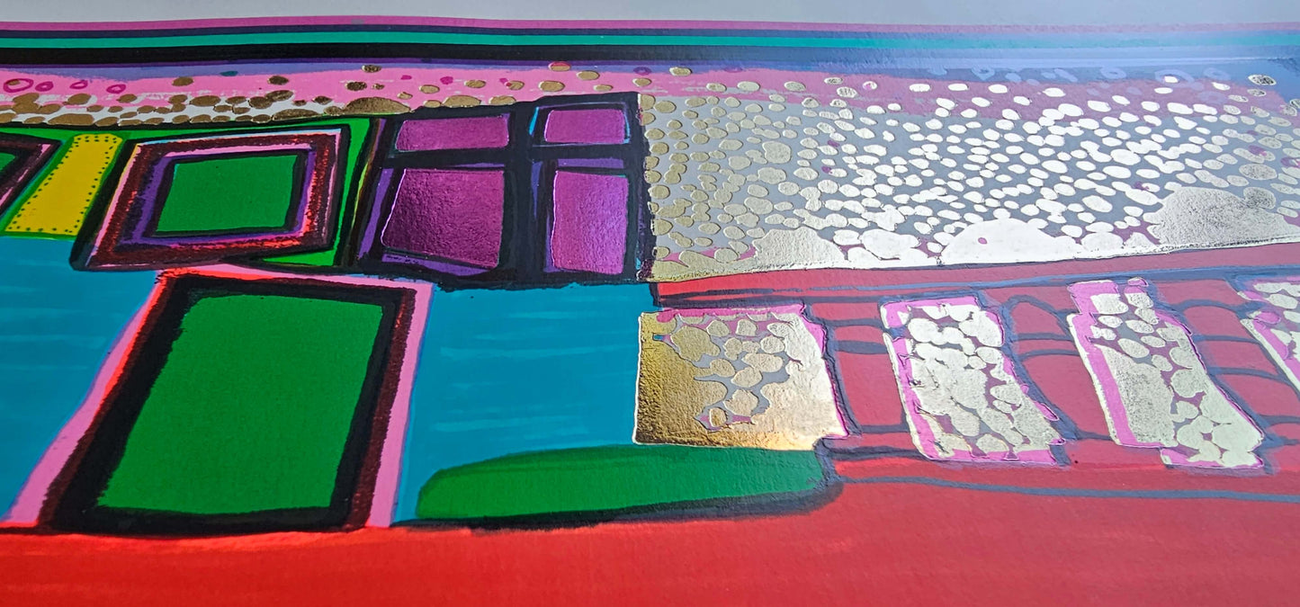 Friedensreich Hundertwasser Regentag auf Liebe Wellen nautical ocean art with vibrant colors