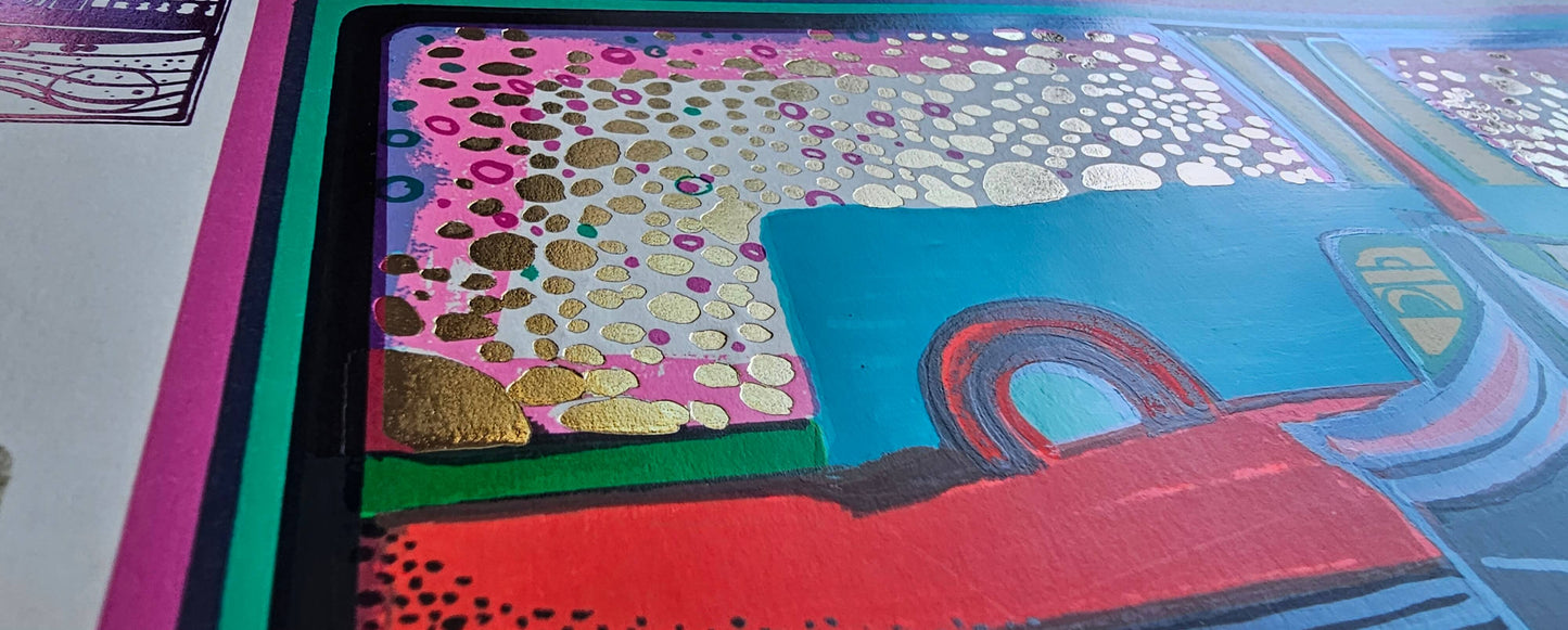Friedensreich Hundertwasser Regentag auf Liebe Wellen nautical ocean art with vibrant colors
