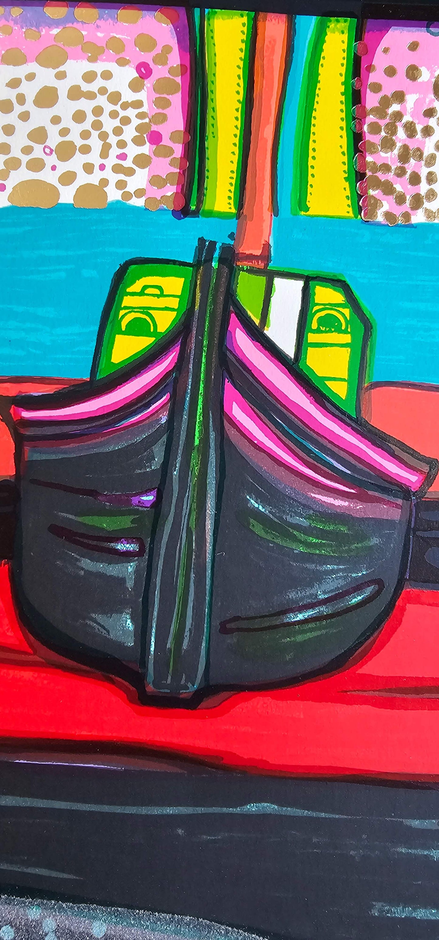 Friedensreich Hundertwasser Regentag auf Liebe Wellen nautical ocean art with vibrant colors