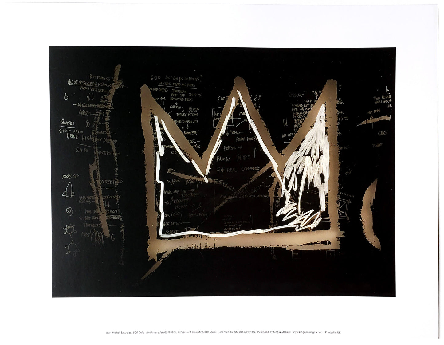 Jean-Michel Basquiat 600 Dollars in Dimes (detail) Crown
