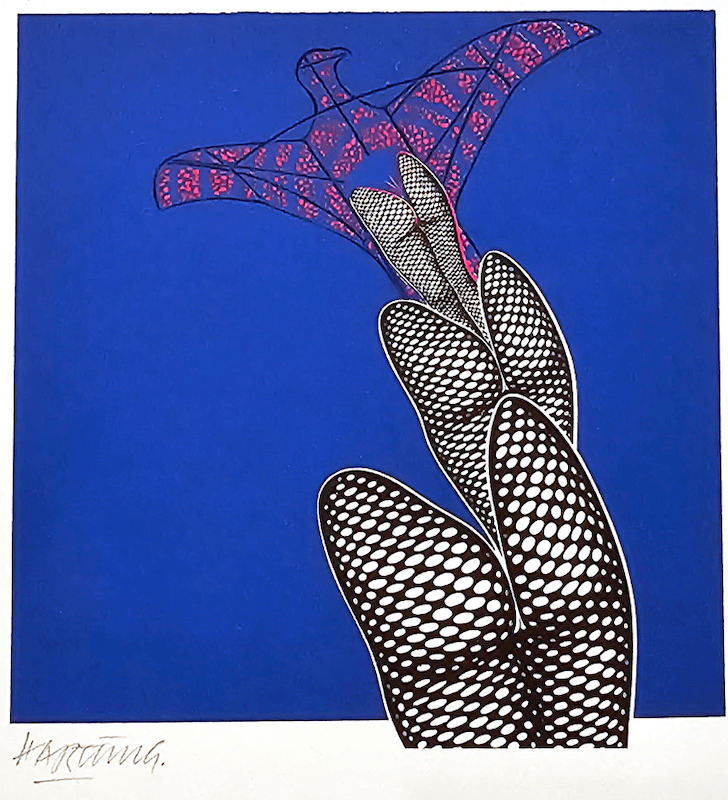 Johannis Hartung "Eagle" Hand signed offset lithograph