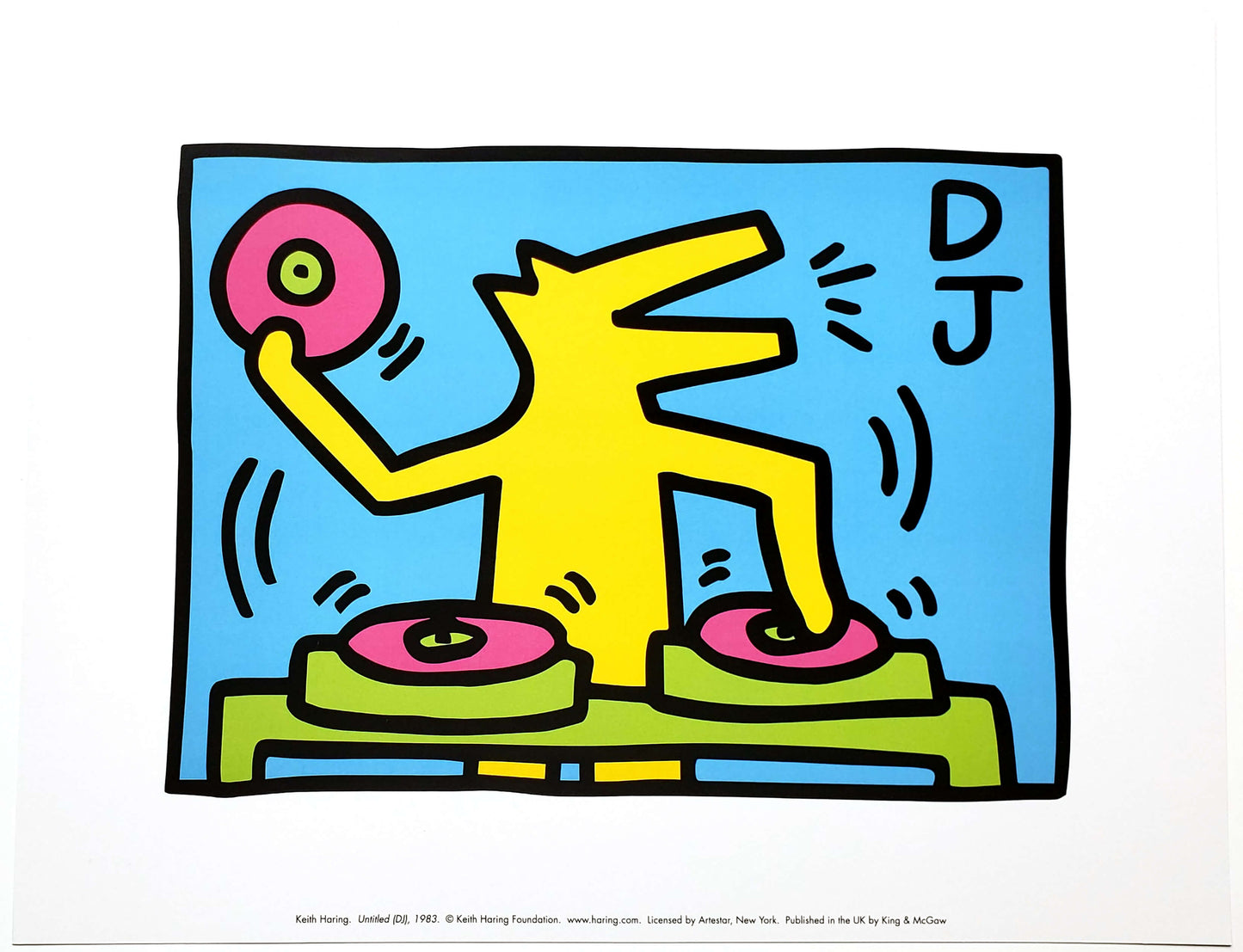 Keith Haring DJ Dog Art Print
