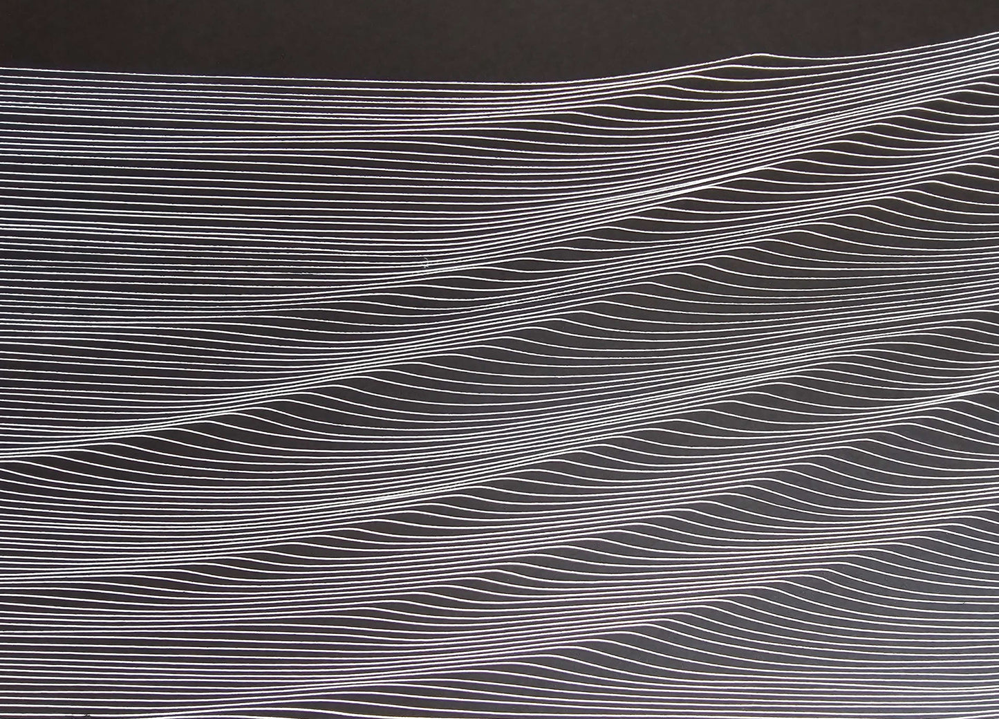 Mark J Rebennack "100 Exhales in White on Black" Hand Signed Original Art