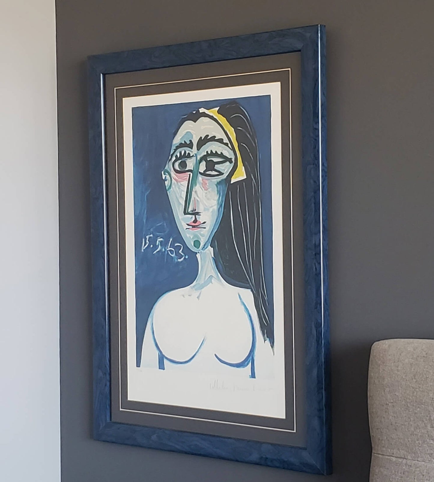 Pablo Picasso Buste De Femme Nue Face JACQUELINE ROQUE hand signed by Marina Picasso