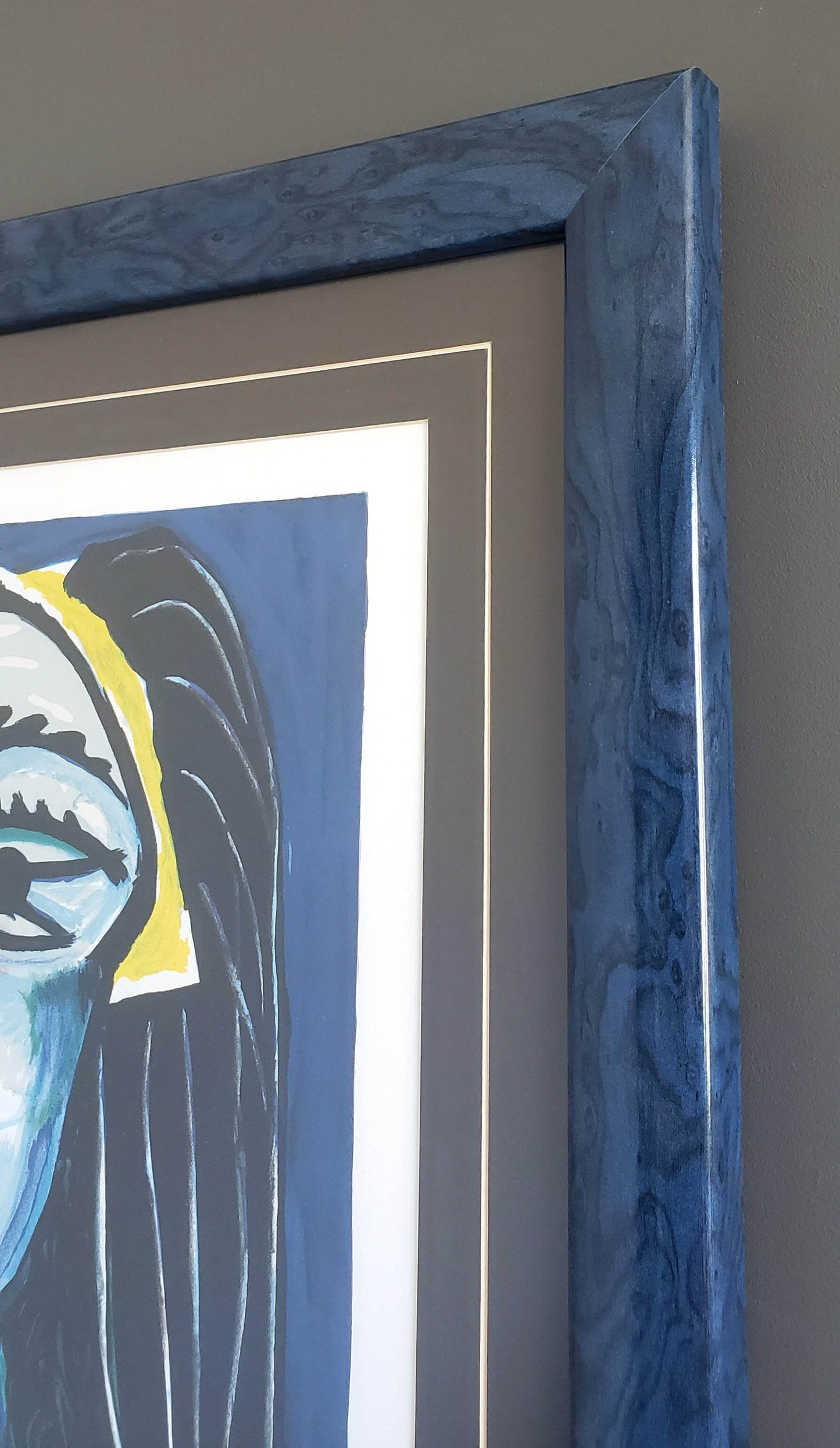 Blue Frame on Pablo Picasso art