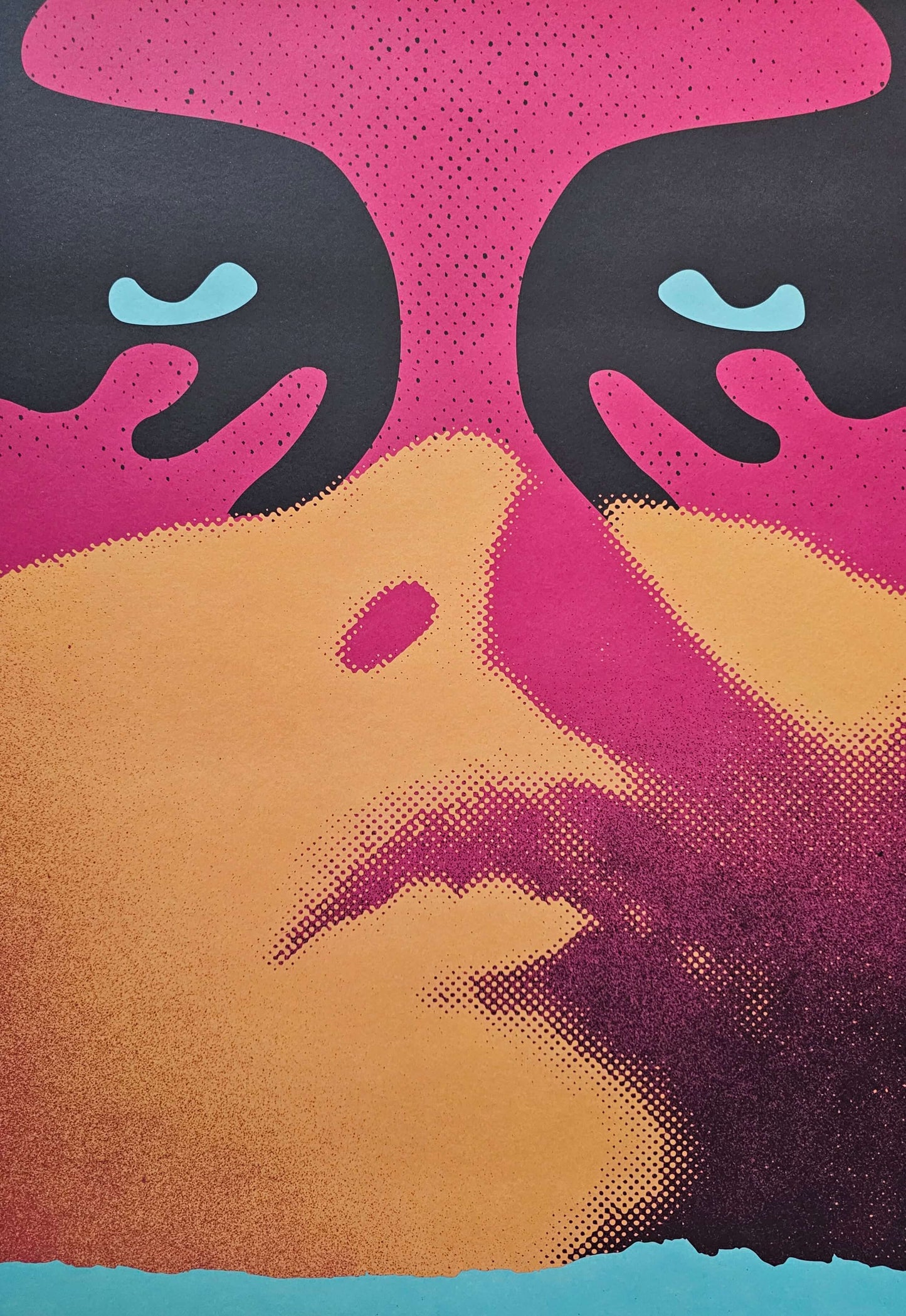 Shepard Fairey "Shadowplay" Hand Signed offset lithograph - Obey Giant Face