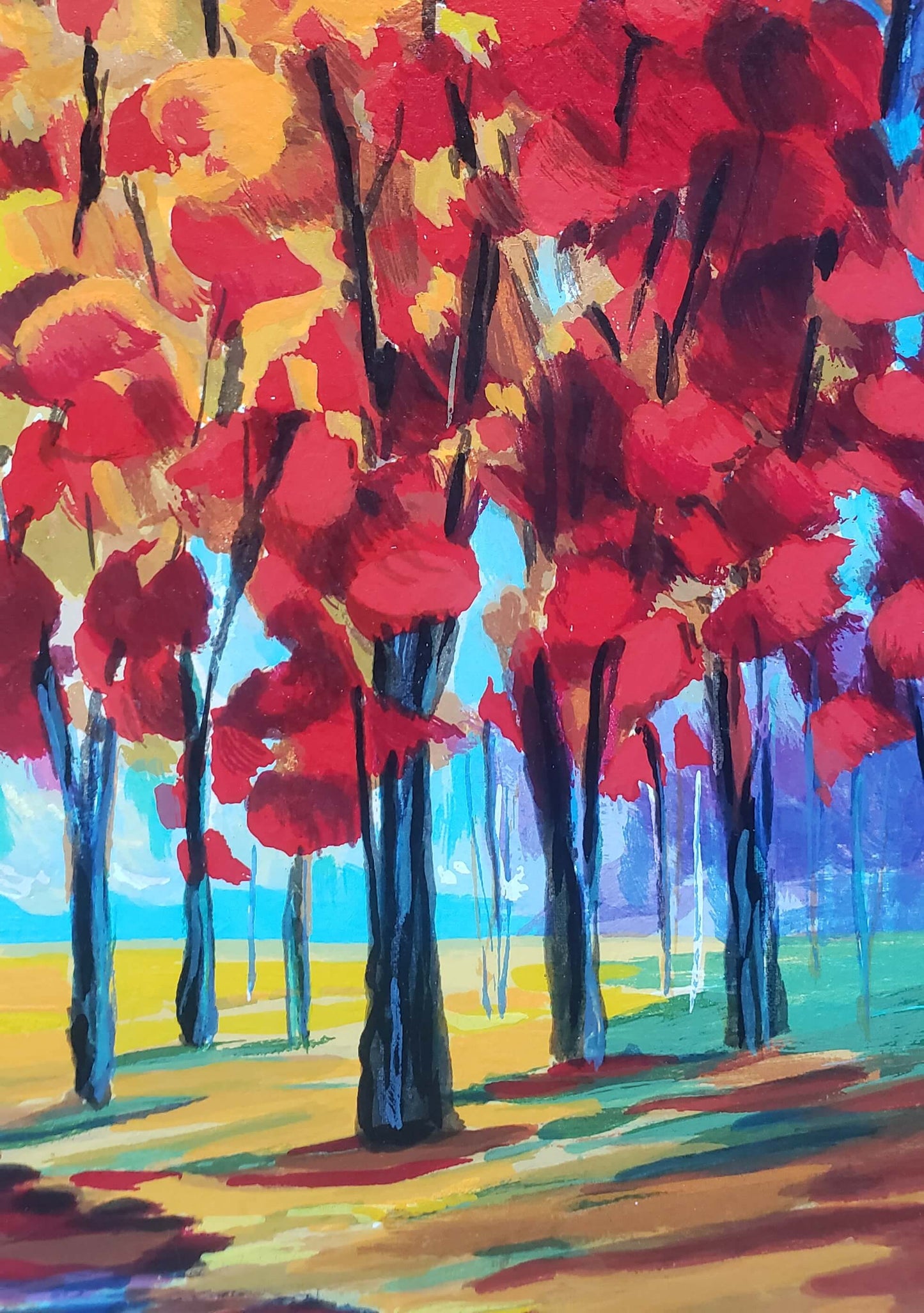 Slava Ilyayev "Autumn Stroll" Hand Signed Limited Edition Serigraph Art on Paper