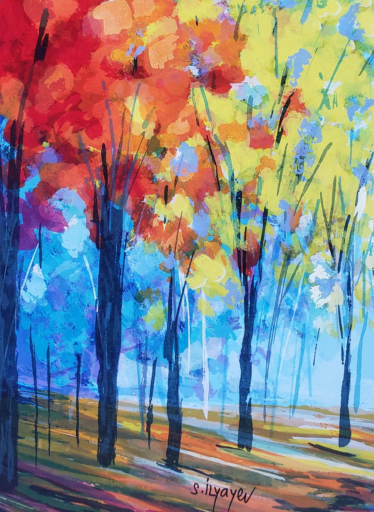 Slava Ilyayev Couple with Umbrella Art Print