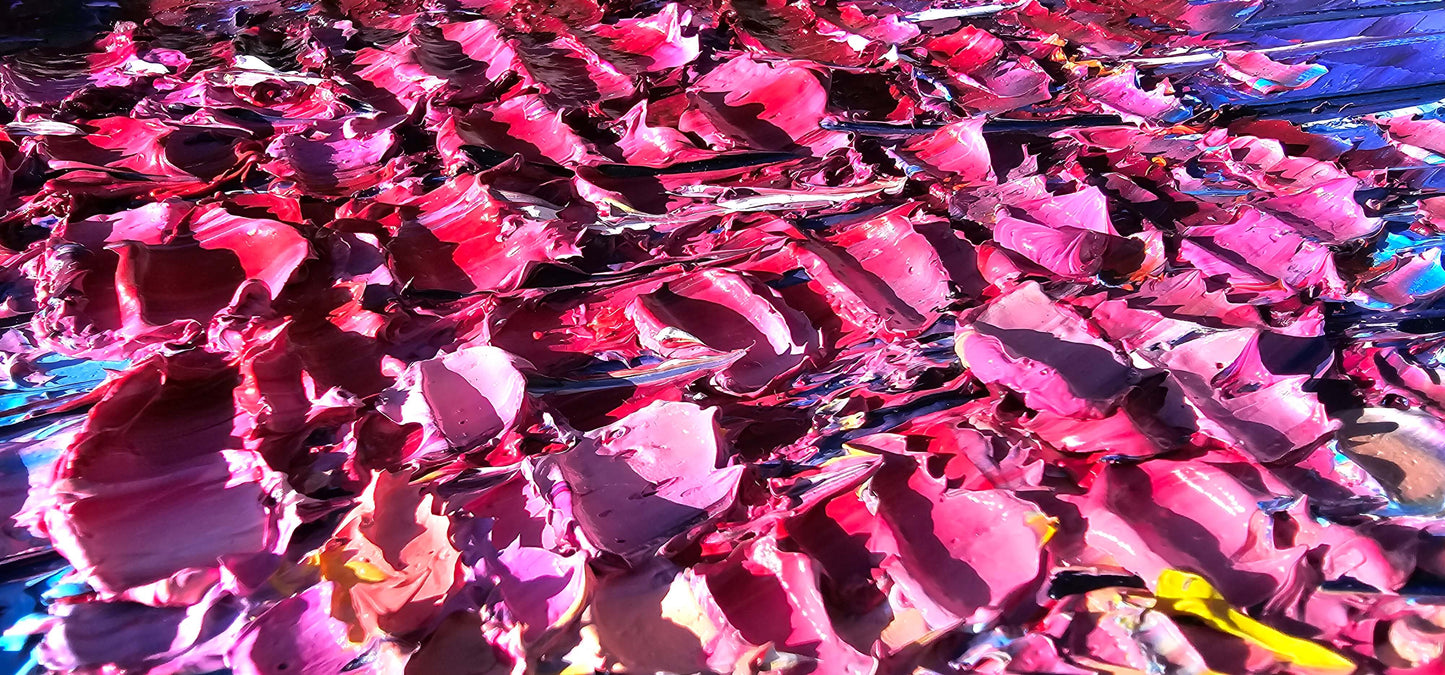 Slava Ilyayev Original Oil Painting Impasto Colorful Art Framed 25.75" x 29.75" Rainy Day Walk