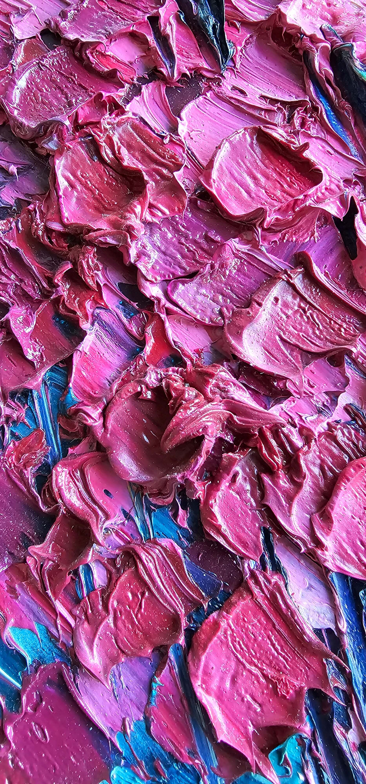 Slava Ilyayev Original Oil Painting Impasto Colorful Art Framed 30" x 34" Dog Companion in the Colorful Canopy