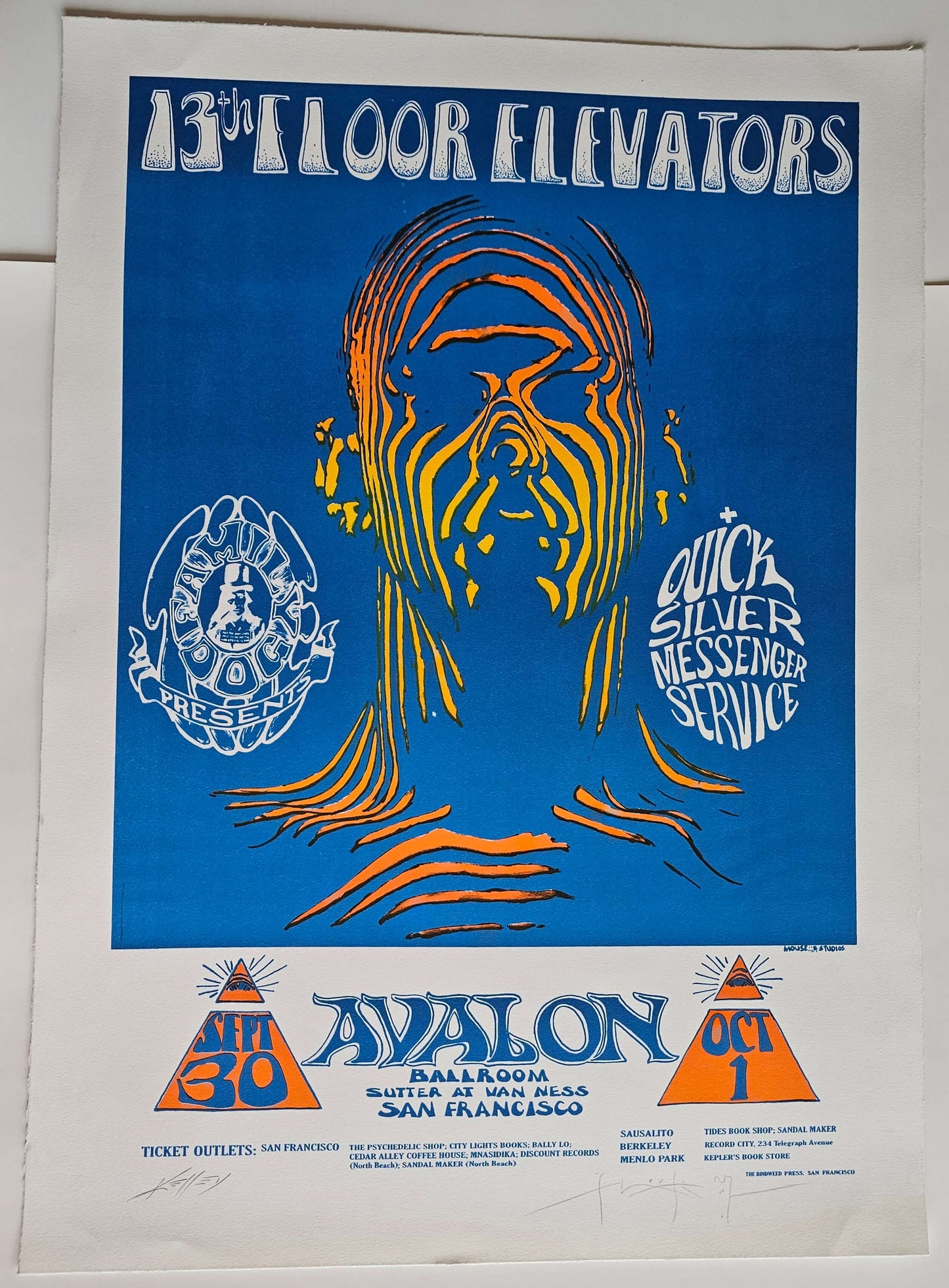 Stanley Mouse 13th Floor Elevators Zebra Man Hand Signed Lithograph