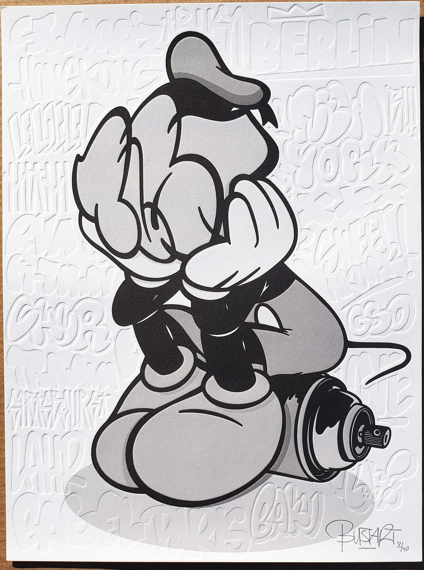 BustArt Mr. Pop Hand signed numbered letterpress print