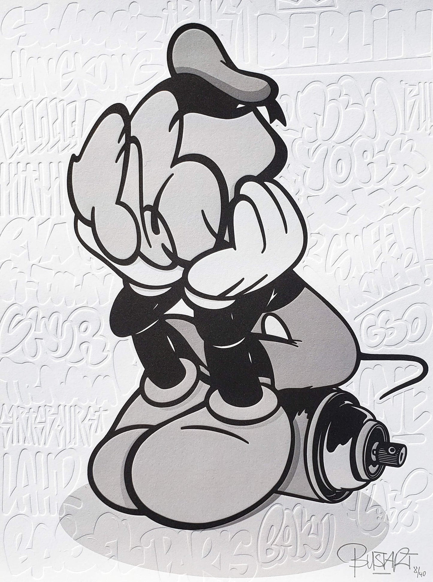 BustArt Mr. Pop Hand signed numbered letterpress print