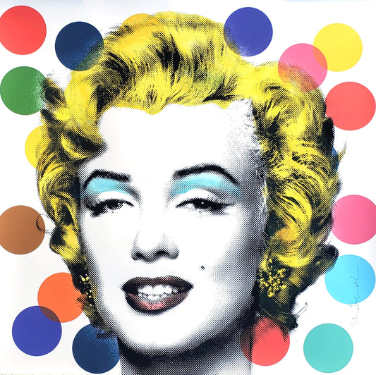 Mr. Brainwash Damien Hirst inspired polka dot Marilyn Monroe Hand signed street art