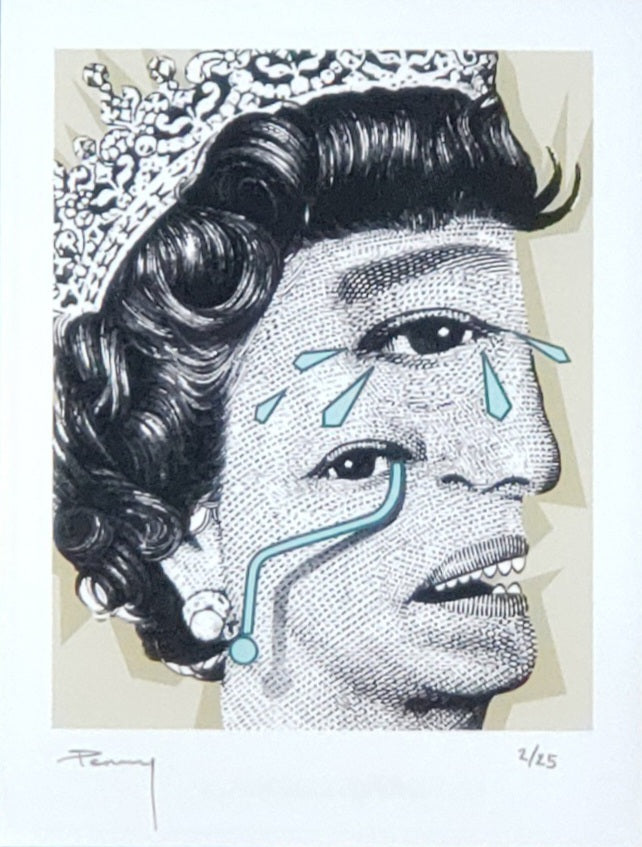 Penny "The Weeping Woman" Yellow hand signed, numbered, framed