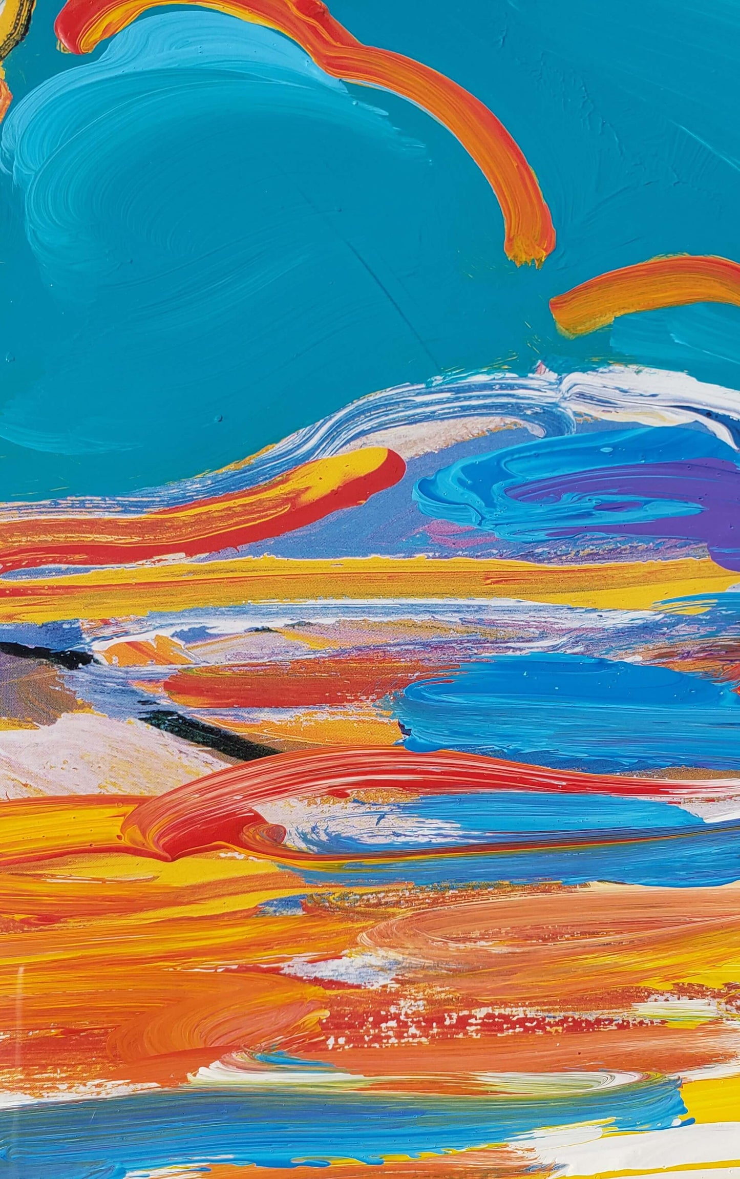 Peter Max Umbrella Man At Sea Painting