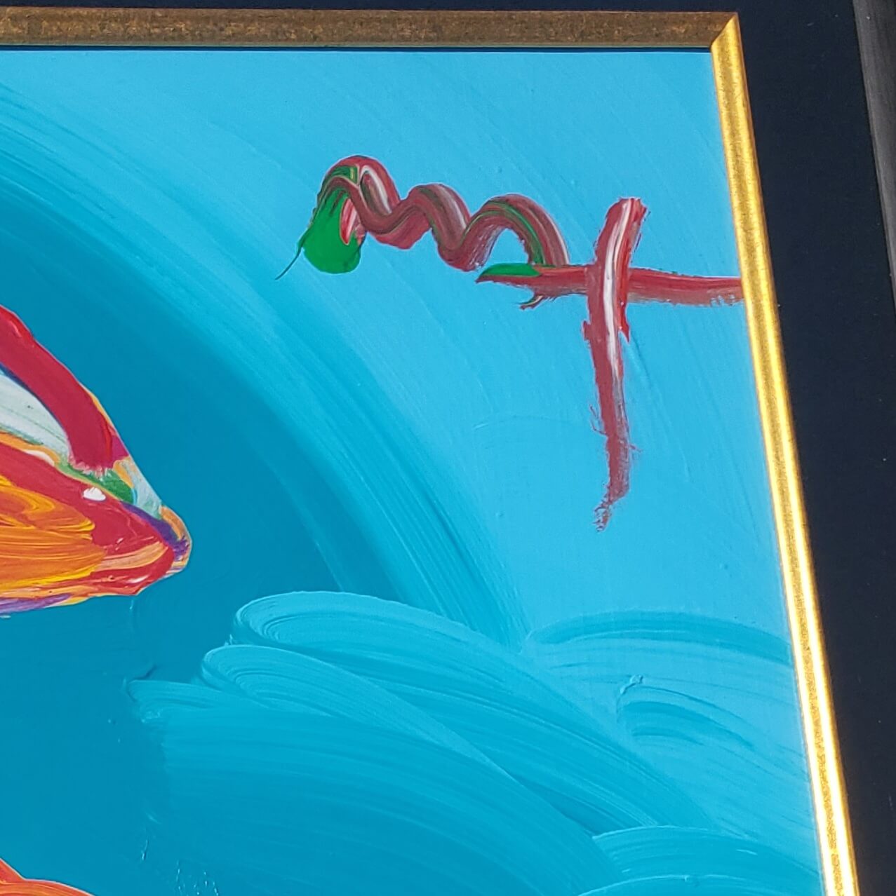 Peter Max Umbrella Man At Sea Painting