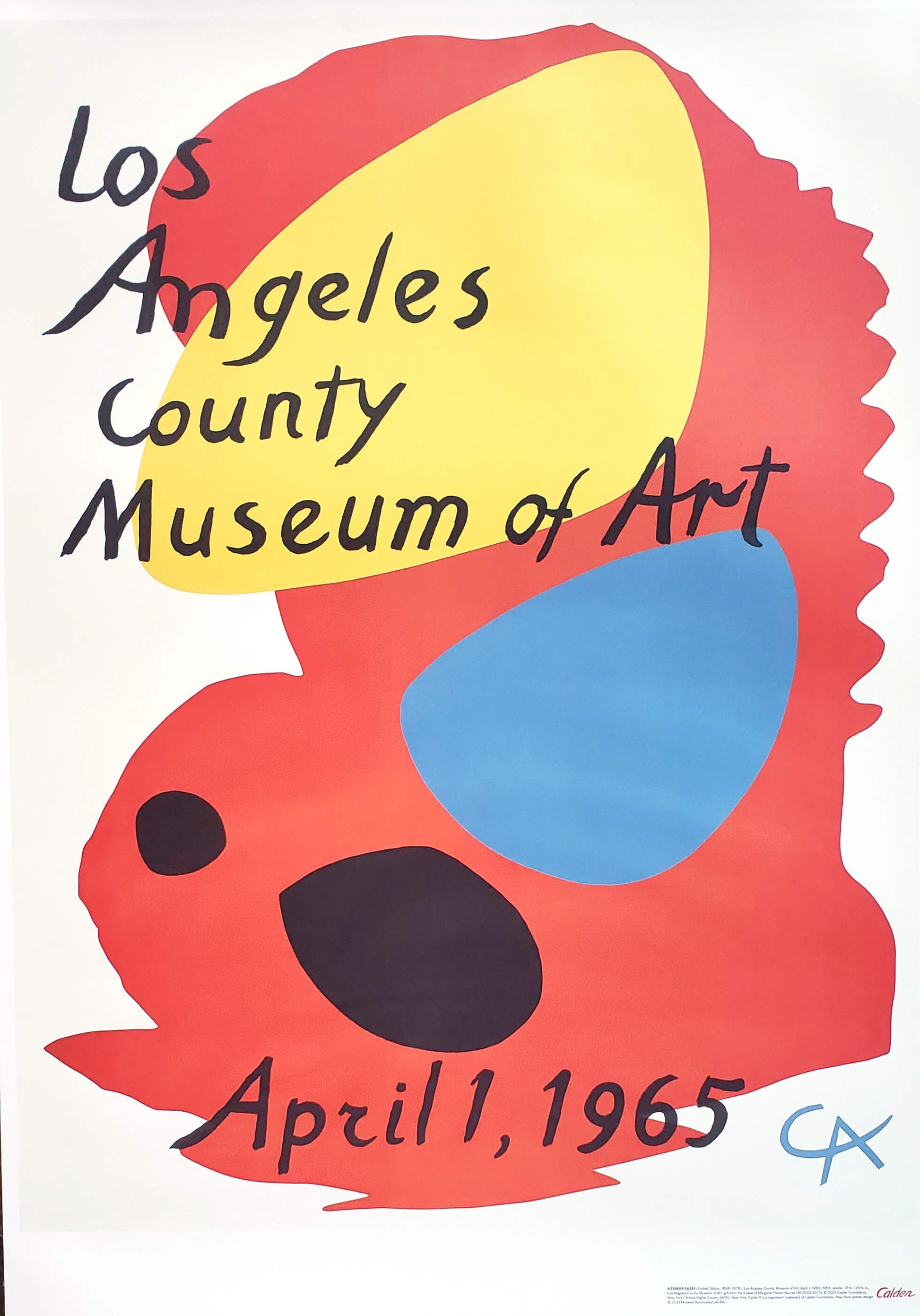 Alexander Calder Art poster Los angeles county museum of art April 1 1965 CA