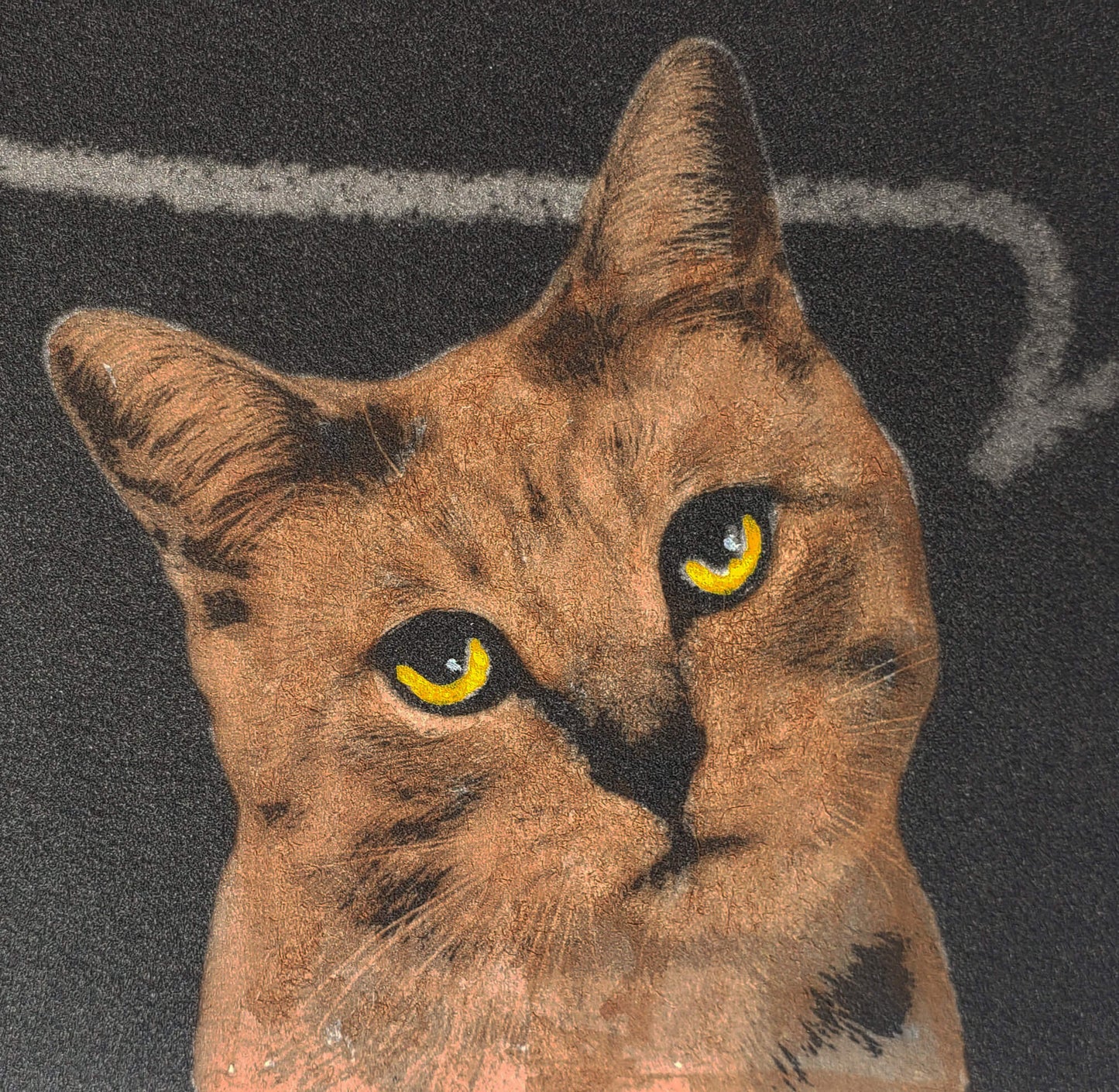 Arnold Hagström "Cat and Bird" Brown cat with yellow eyes