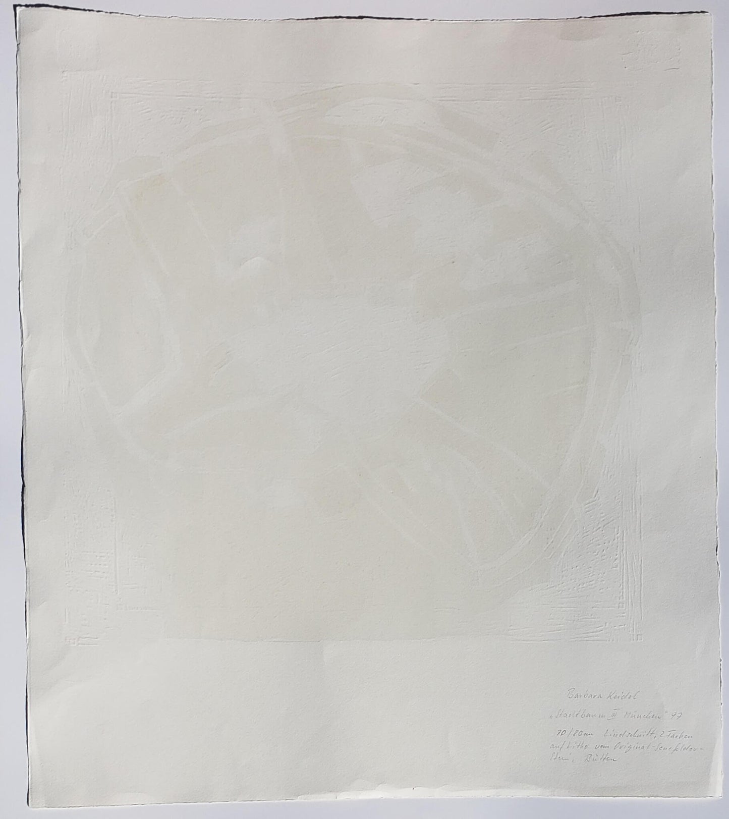 Barbara Keidel "City Map Munich Germany" hand signed limited edition linocut