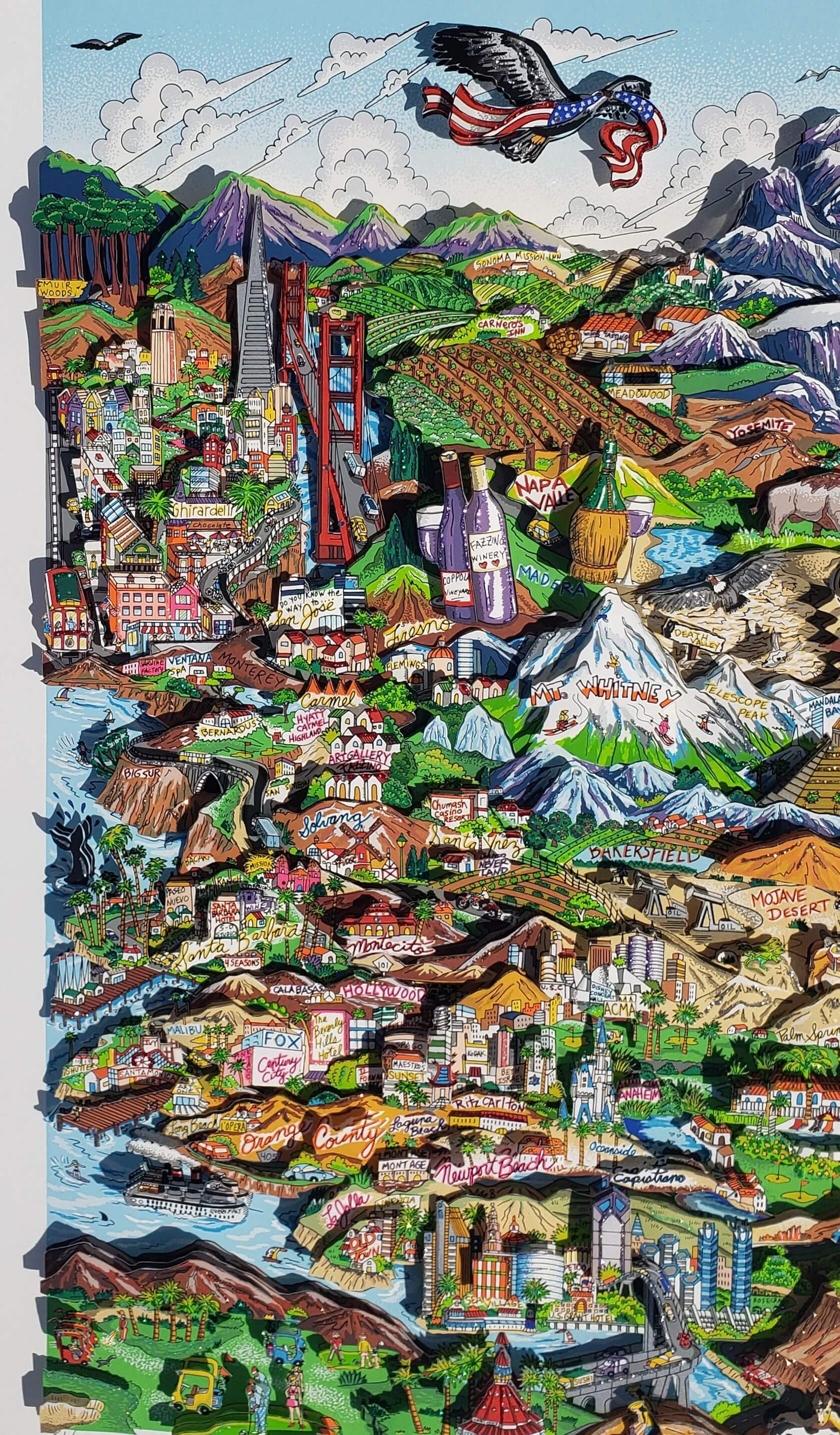 Charles Fazzino, "O Beautiful For Spacious Skies..America...America"