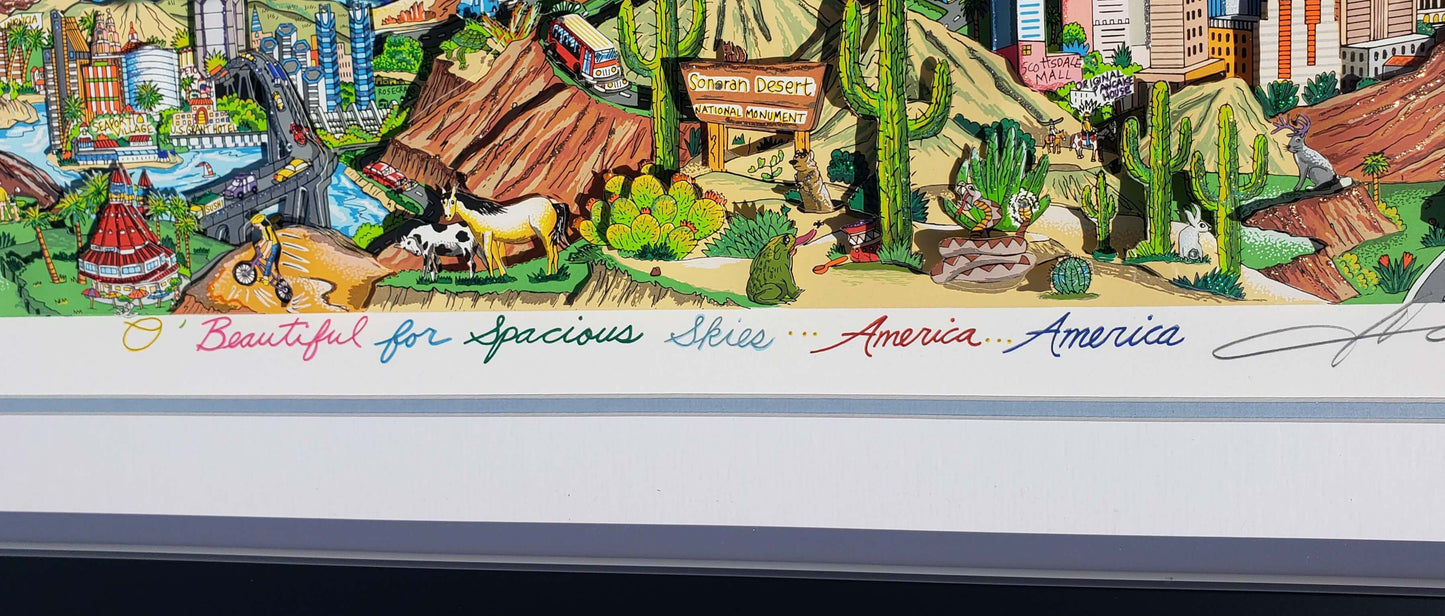 Charles Fazzino, "O Beautiful For Spacious Skies..America...America"