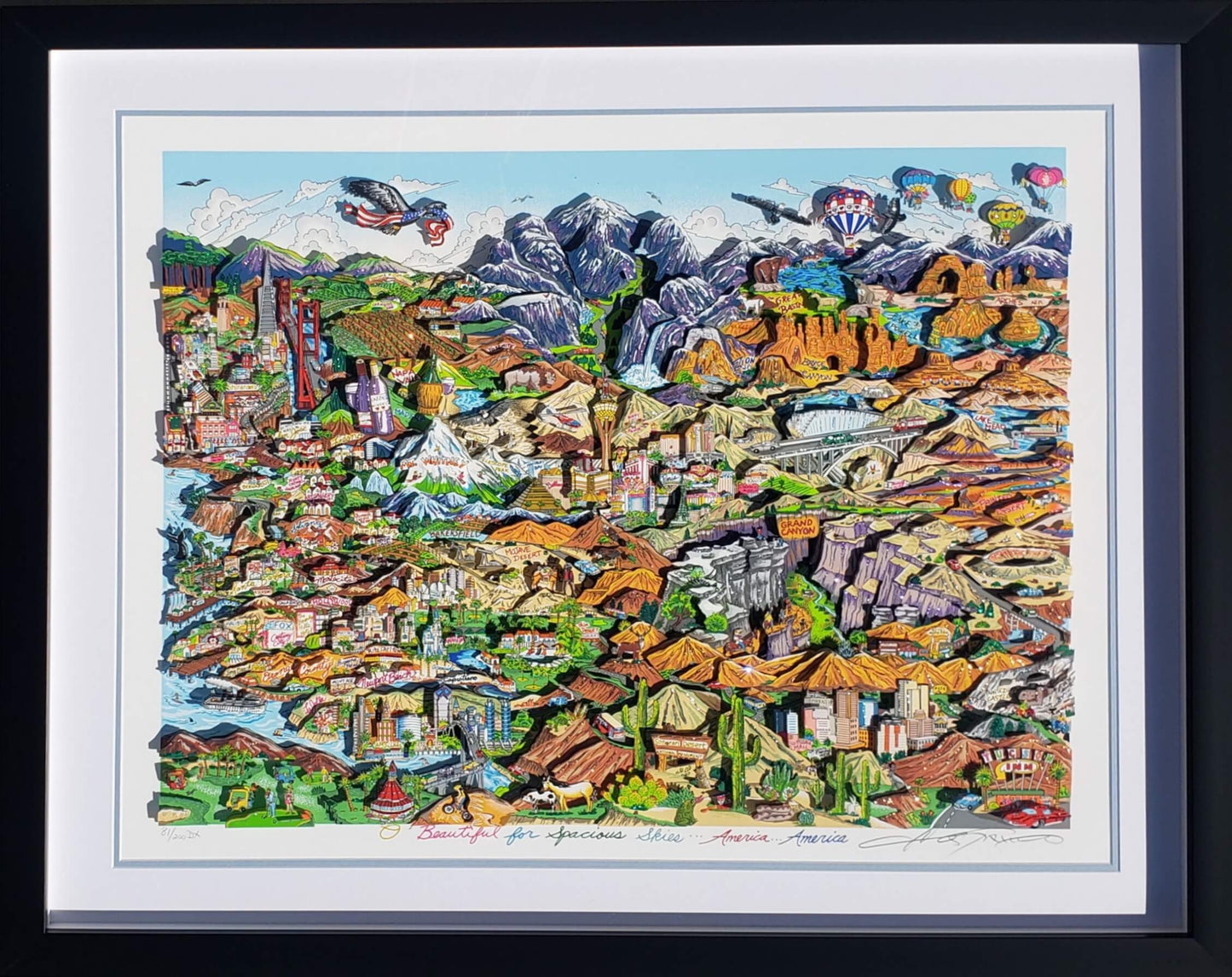 Charles Fazzino, "O Beautiful For Spacious Skies..America...America"