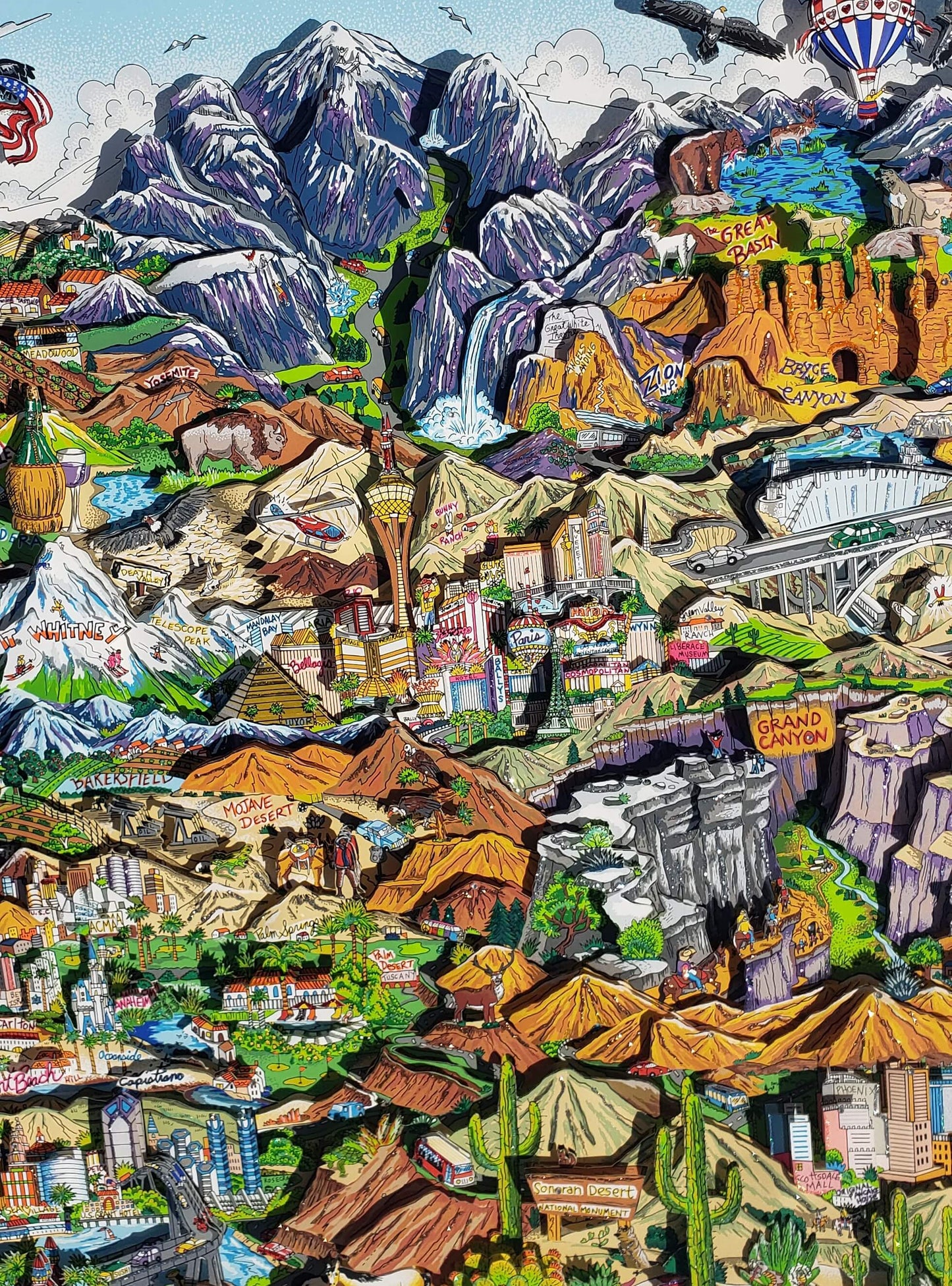 Charles Fazzino, "O Beautiful For Spacious Skies..America...America"