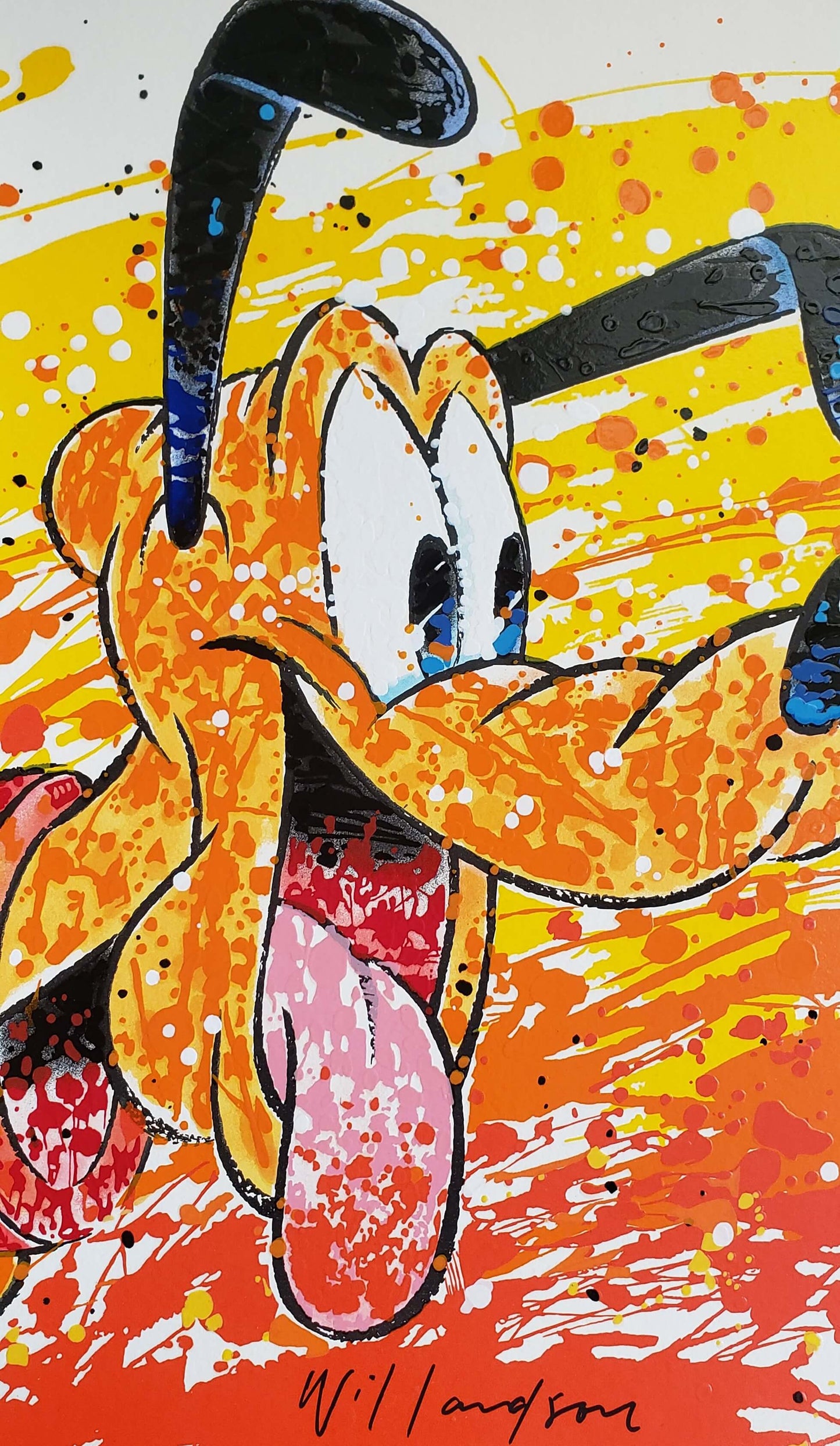 David Willardson "Twosome" Disney Art Pluto & Goofy dogs. Colorful Serigraph