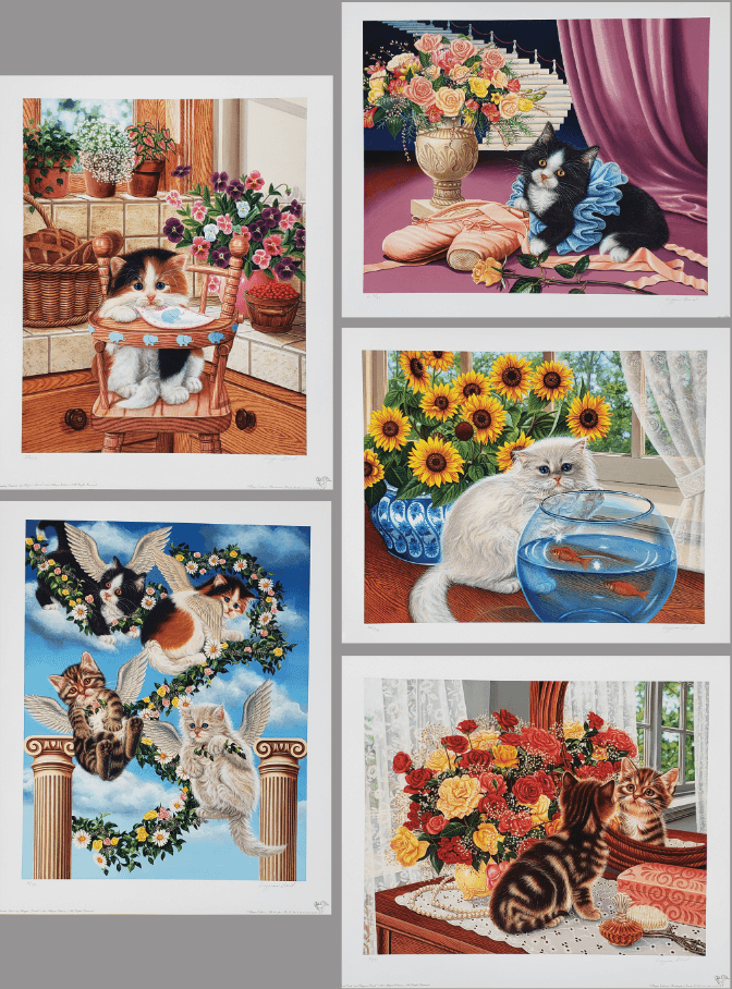 Suite of 5 Higgins Bond Hand signed Numbered Lithographs