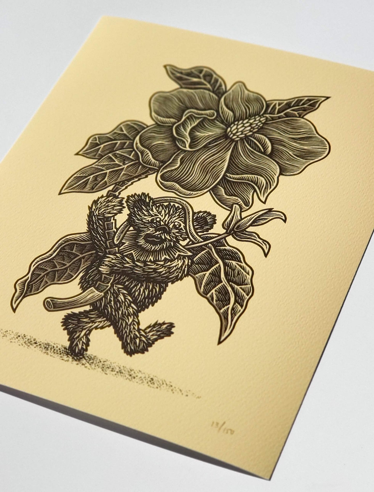 Luke Martin "Julia's Flowers" Magnolia VARIANT Grateful Dead Bear Print