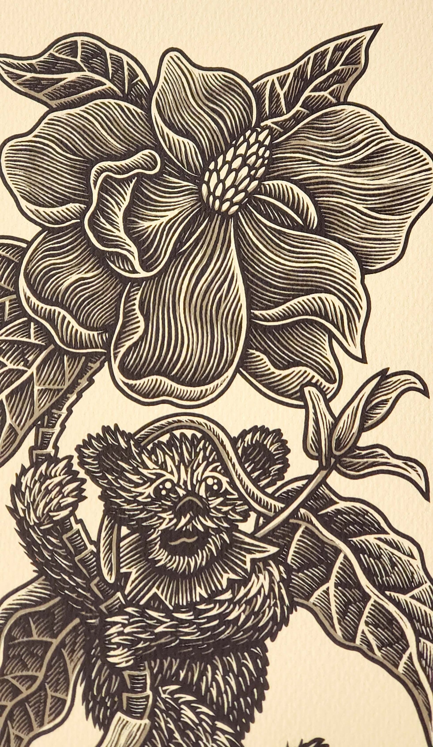 Luke Martin "Julia's Flowers" Magnolia VARIANT Grateful Dead Bear Print
