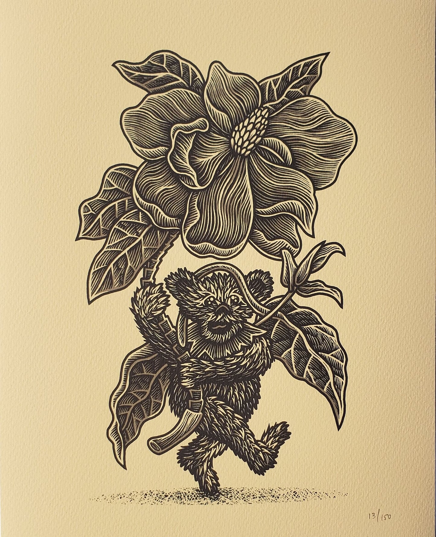 Luke Martin "Julia's Flowers" Magnolia VARIANT Grateful Dead Bear Print