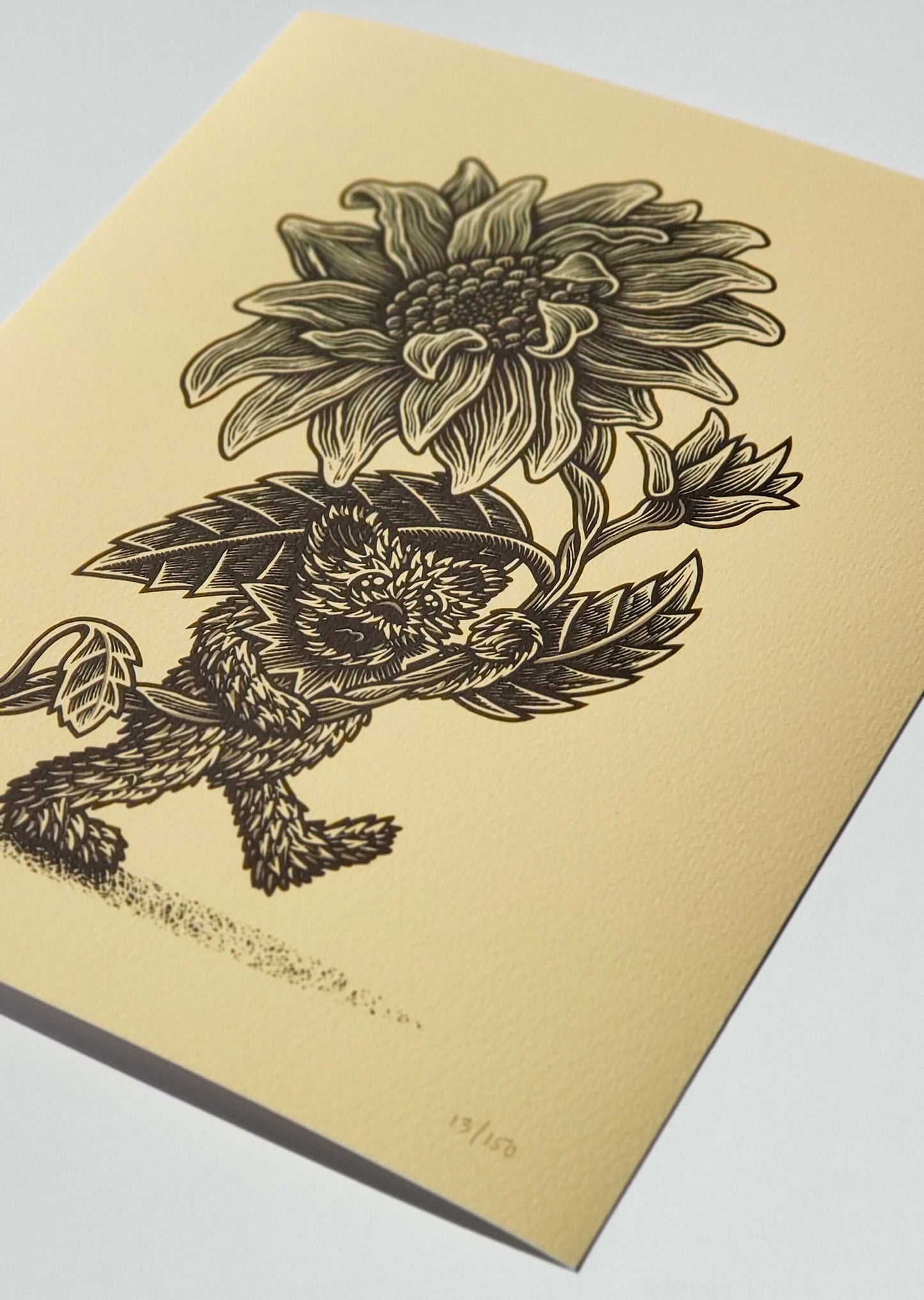 Luke Martin "Julia's Sunflower" Sunflower VARIANT Grateful Dead Bear Art