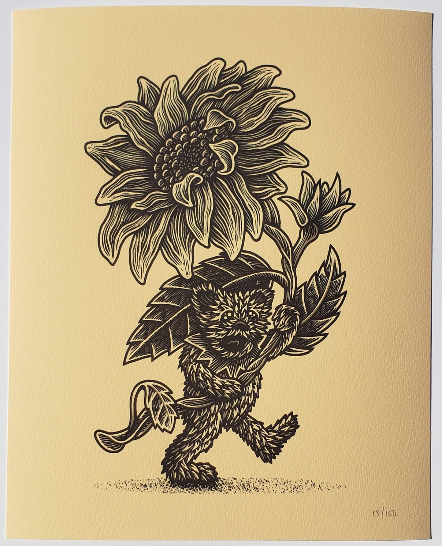 Luke Martin "Julia's Sunflower" Sunflower VARIANT Grateful Dead Bear Art