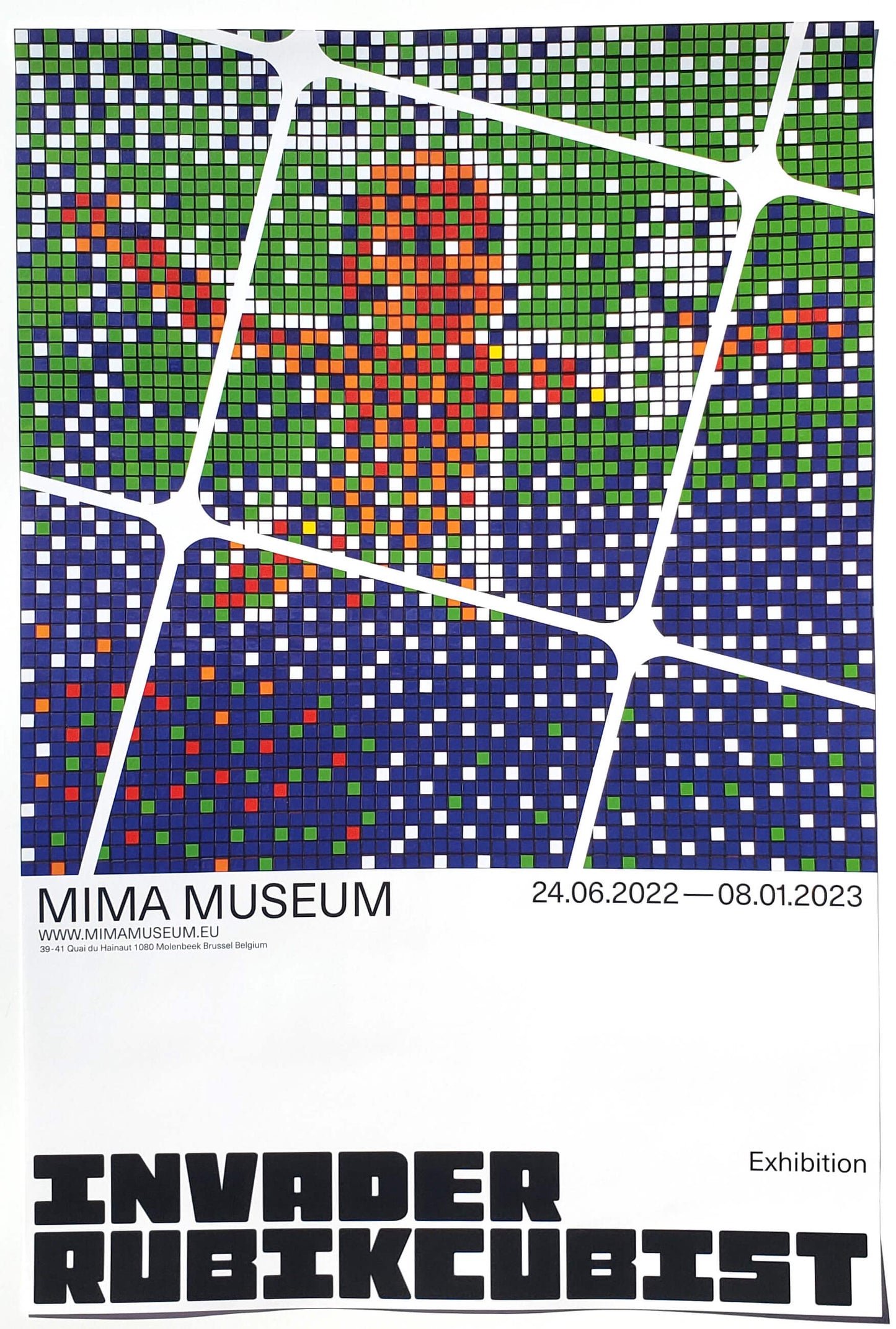 MIMA MUSEUM 24.06.02022 - 08.01.2023 INVADER RUBIKCUBIST Exhibition Nirvana POSTER