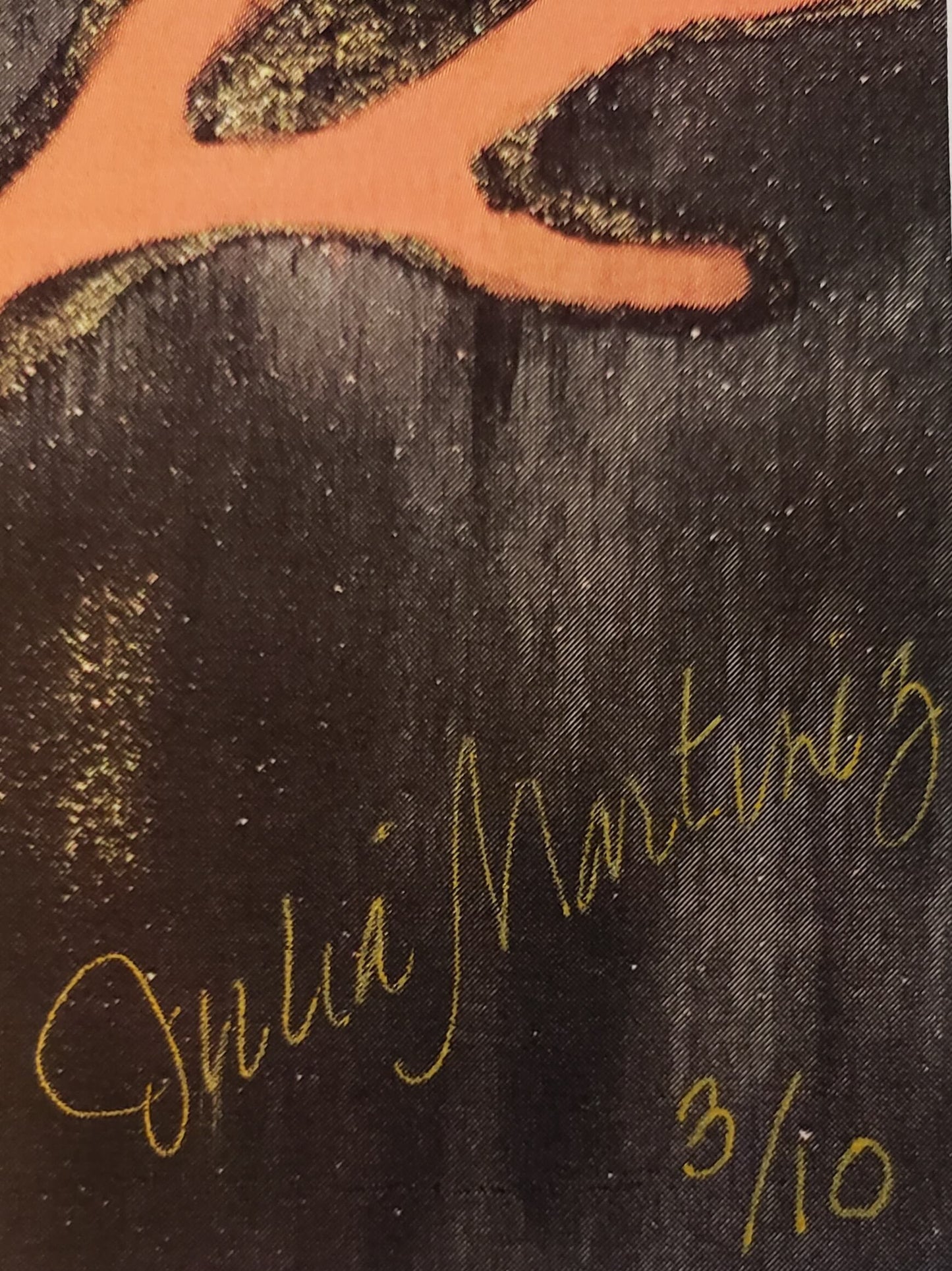 Julian Martinez Coralina orange coral art signature 3/10