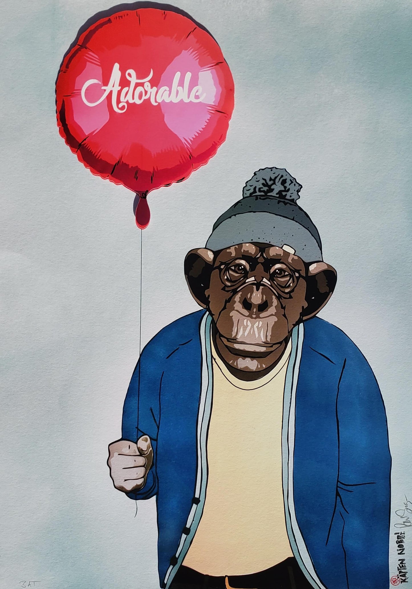 Käpten Nobbi with a Balloon 3D hand signed print