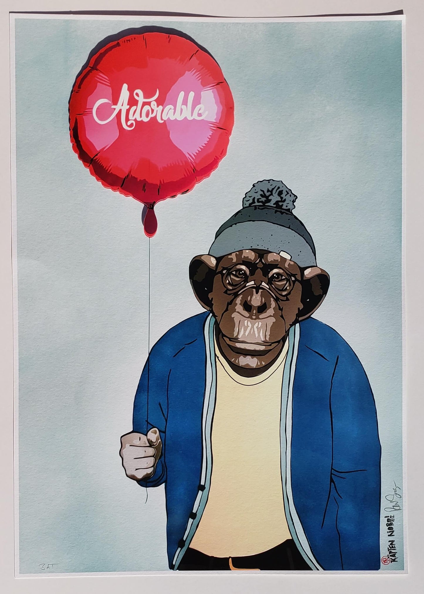 Käpten Nobbi with a Balloon 3D hand signed print