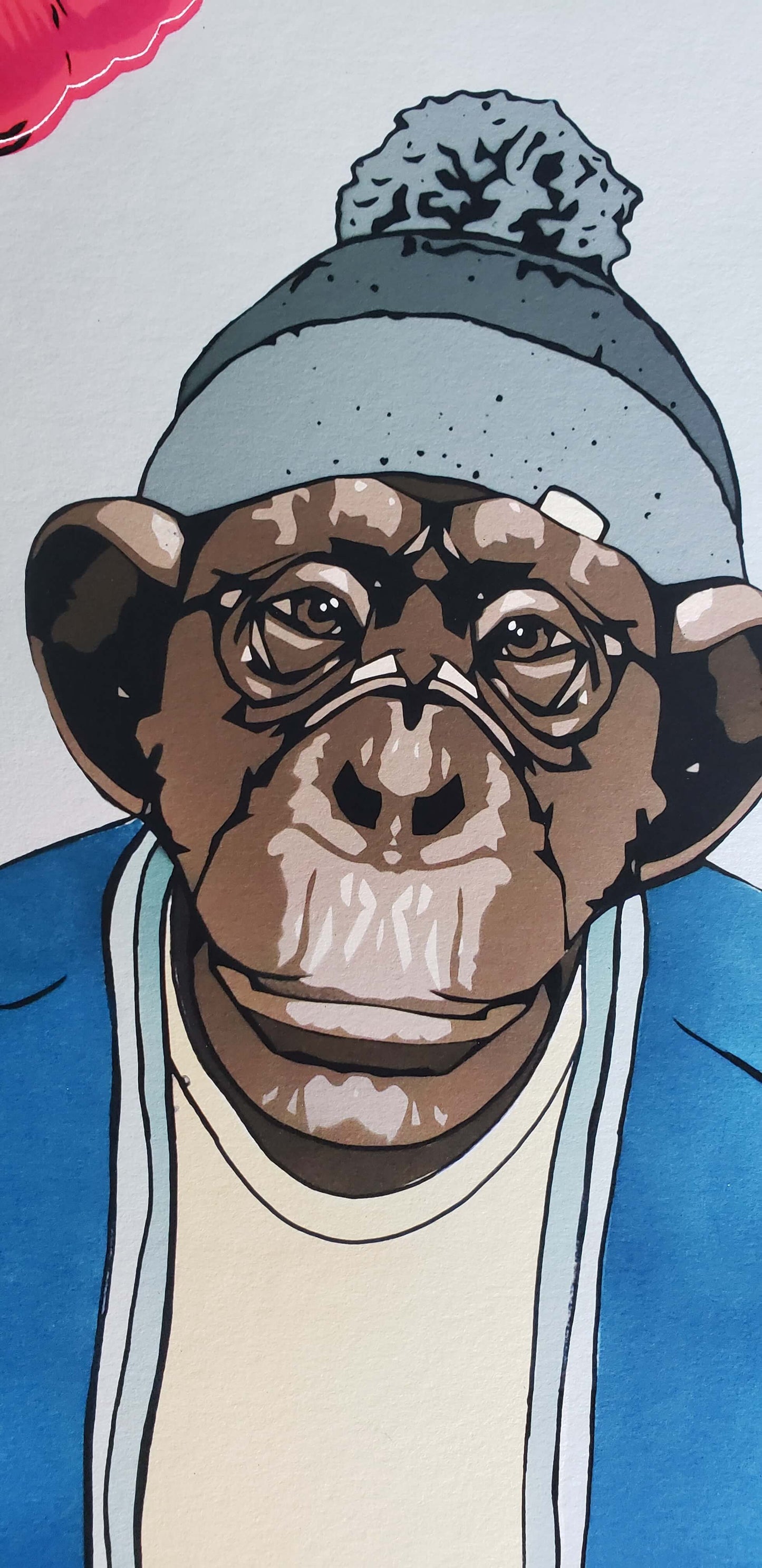 Street art monkey face